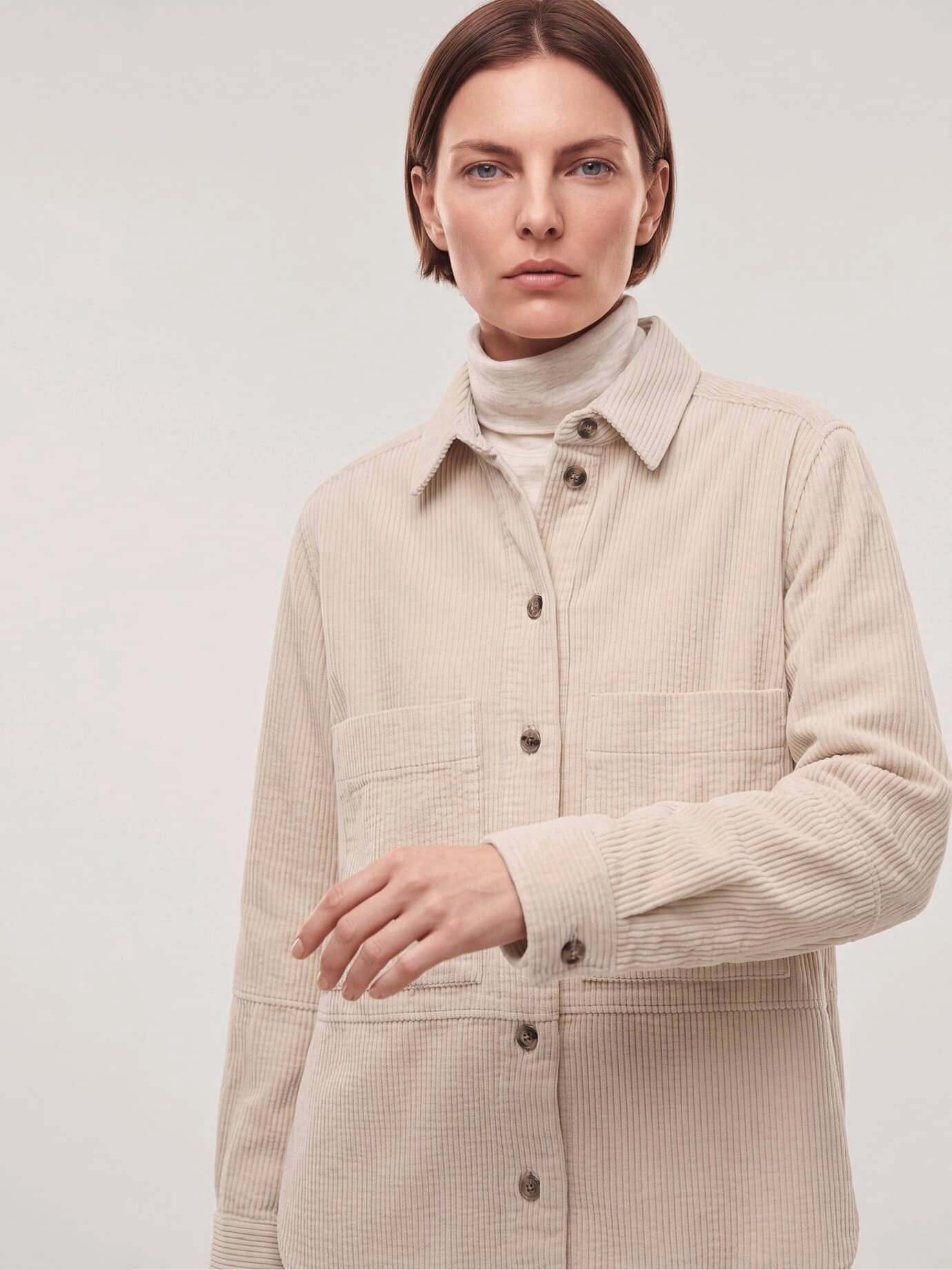 Walbusch Blusenjacke Damen Blusenjacke aus Strukturcord Blusenkragen Langarm, modern, pflegeleicht, atmungsaktiv, wärmend – Bild 3 von 4
