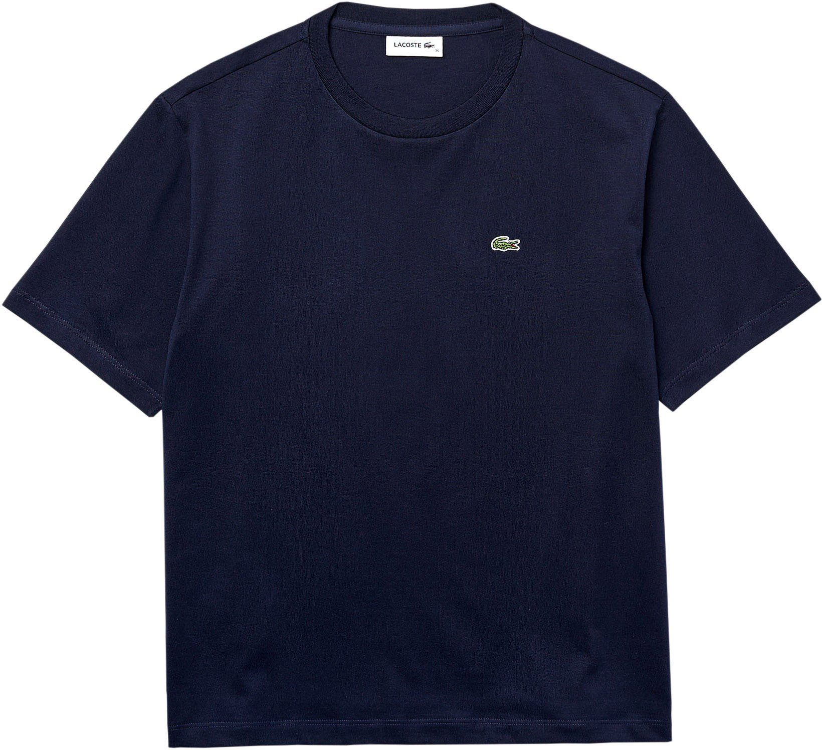 Lacoste T-Shirt (1-tlg) marine auf mit Lacoste-Logo der Brust