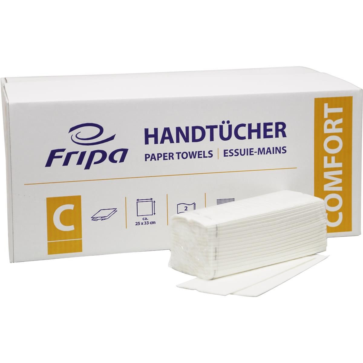 Fripa Papierhandtuch Fripa Handtuchpapier, 250 x 330 mm, C-Falz, hochweiá