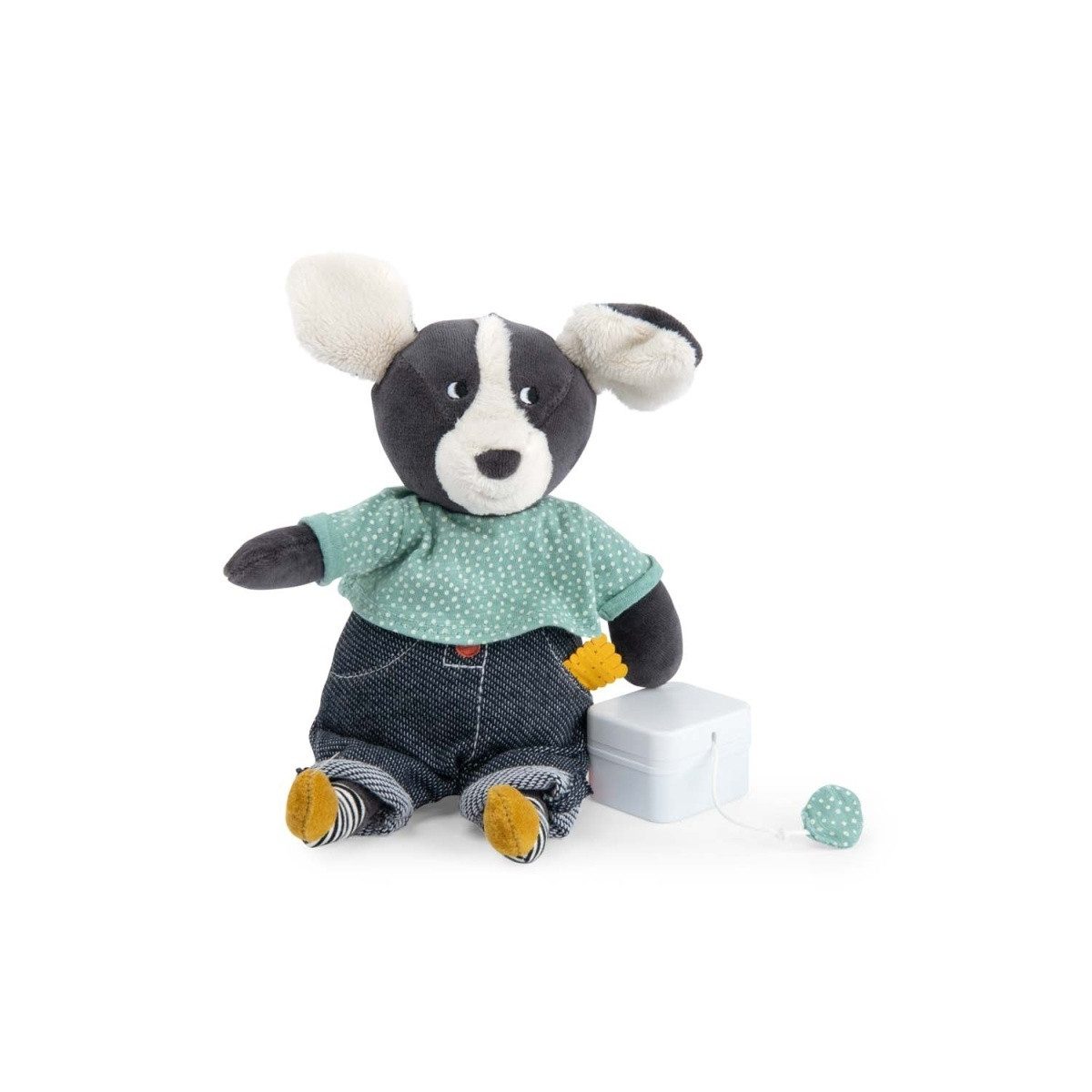 Moulin Roty Spieluhr Puce&Pilou Spieluhr Hund Musikspieluhr für Babys zum Einschlafen, (1-tlg), Spieluhr mit Melodie