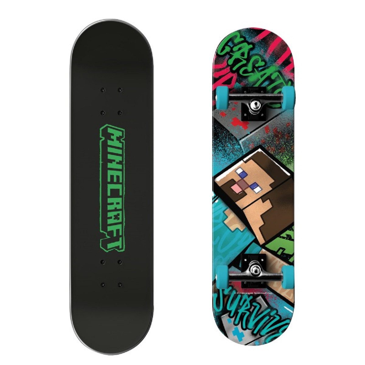 Skateboard 79 x 20 x 10 cm mit PU Rollen 92A ABEC 11 Lager