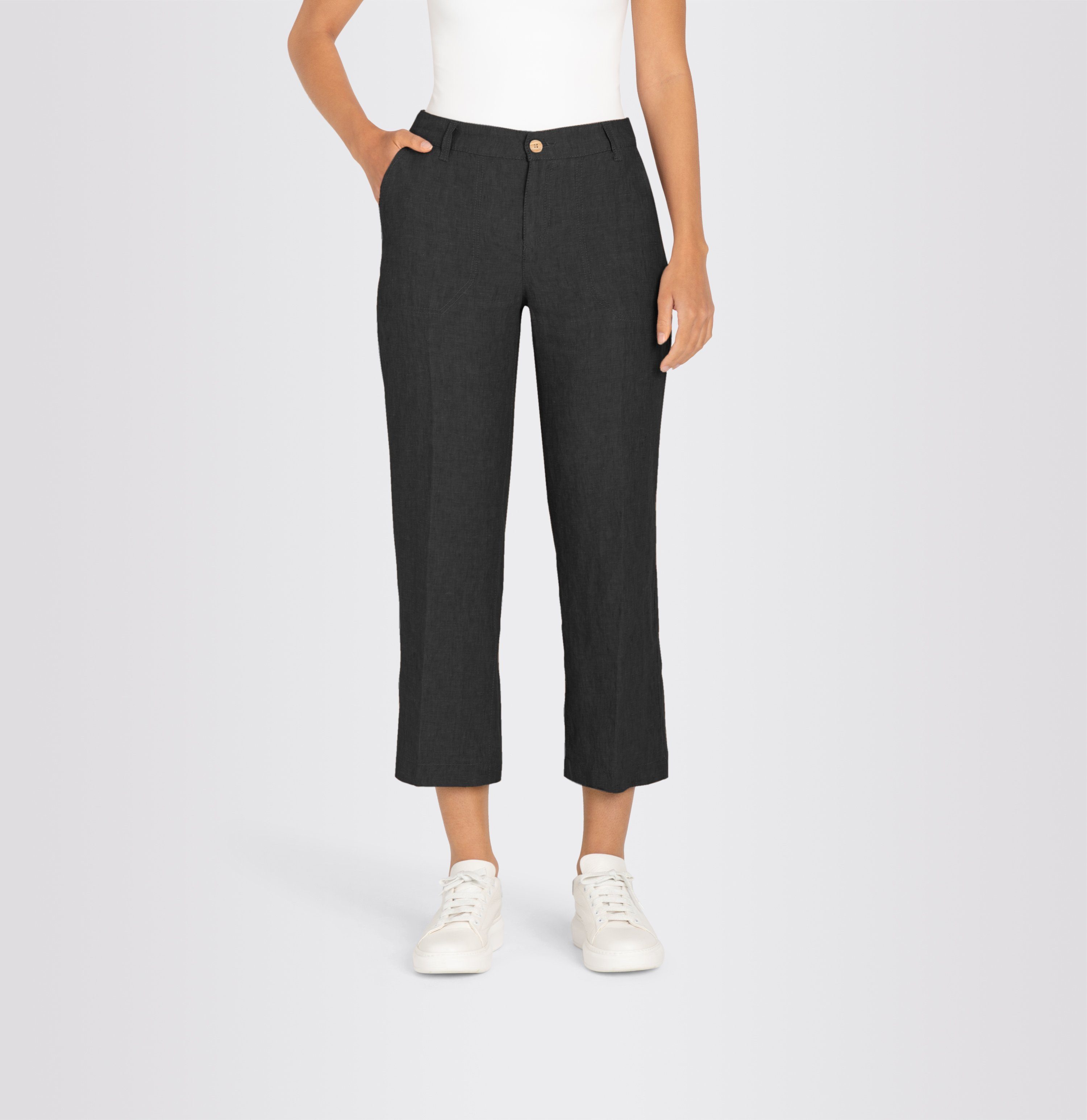 MAC Leinenhose NORA cropped Leinen-Qualität