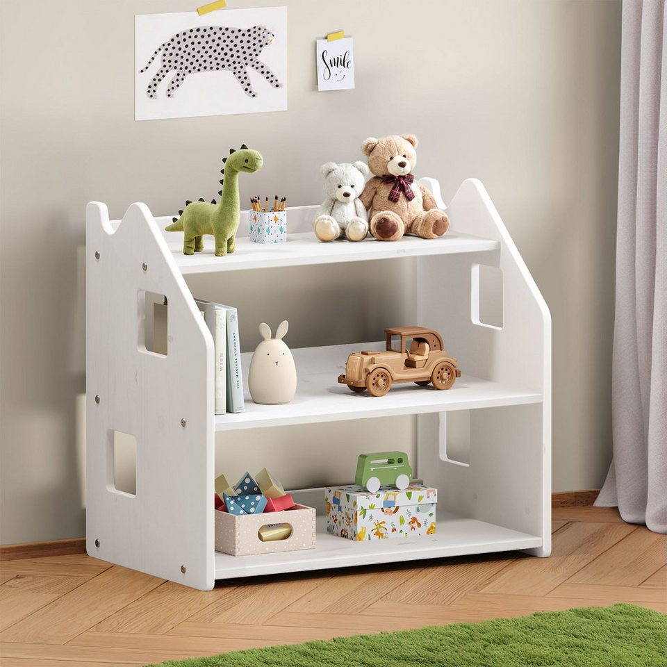IDIMEX Kinderregal YASMIN, Bücherregal, Montessori Spielzeugregal Kinderzimmer Regal aus Massivho