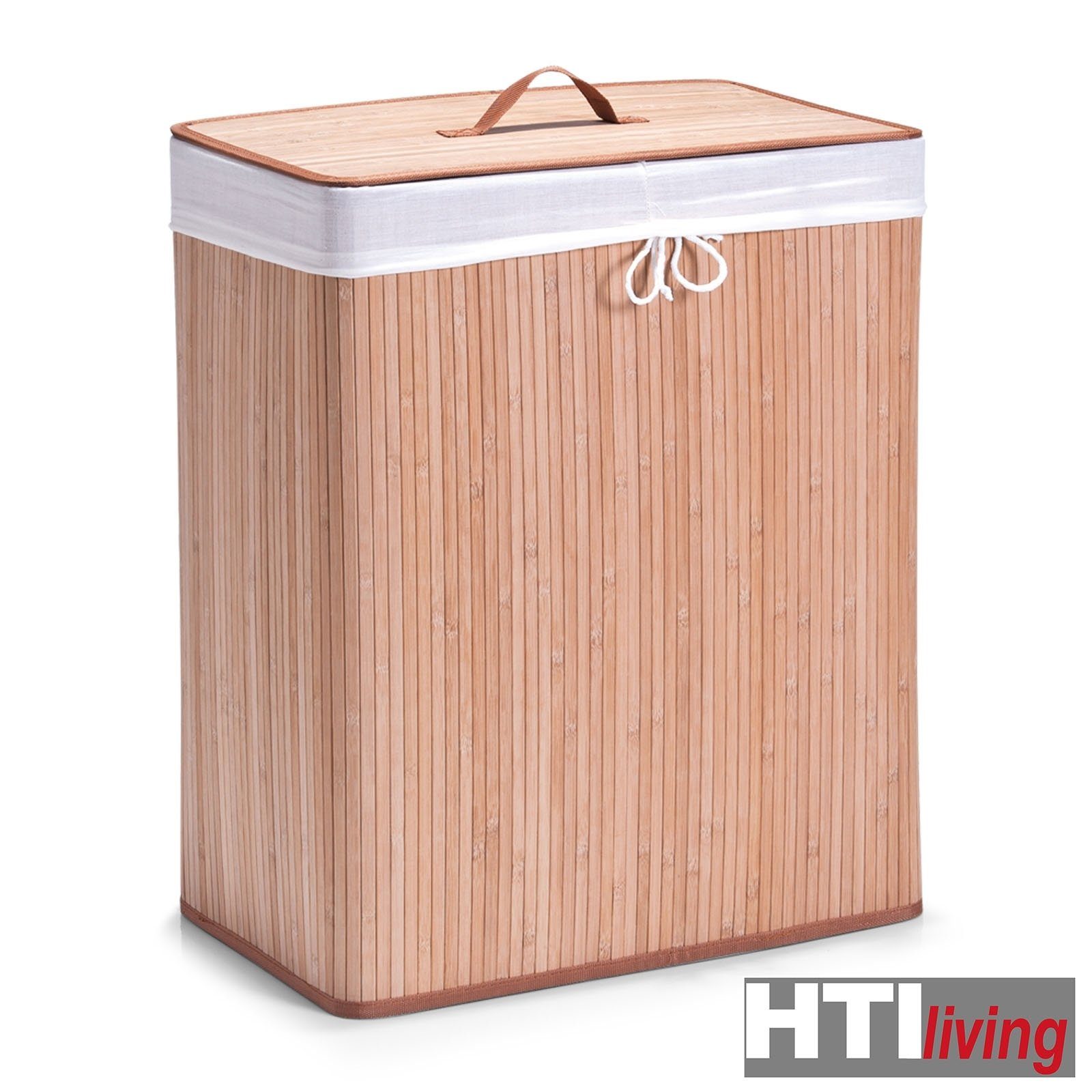 HTI-Living Wäschesammler 2 Bambus, Wäschebox Wäschekorb Wäschekorb Kammern