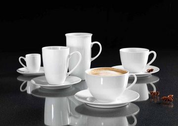 Ritzenhoff & Breker Tasse Bianco Kaffeetassen 430 ml 6er Set, Porzellan
