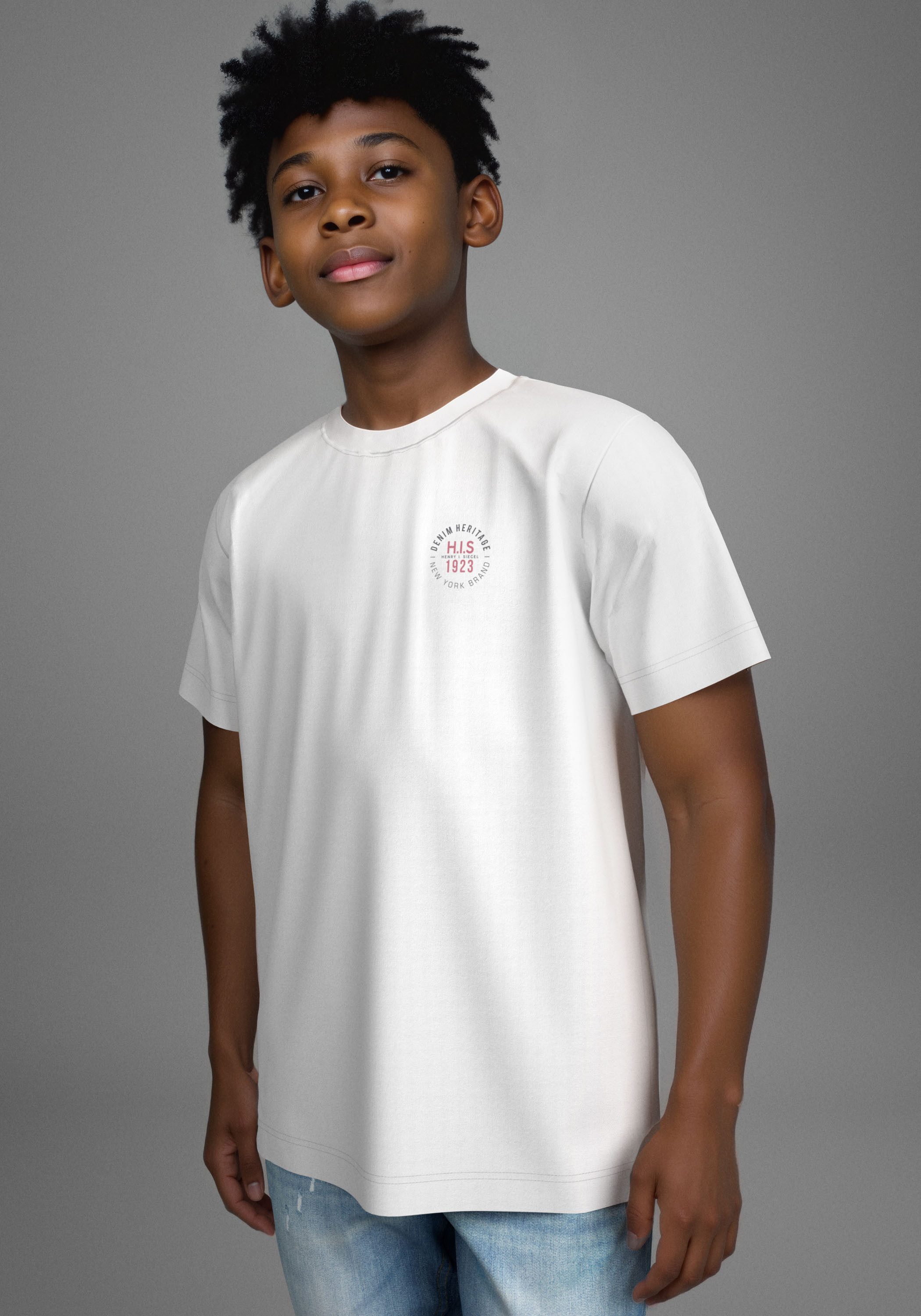 H.I.S T-Shirt 2 T-Shirts mit Logoprint günstig online kaufen