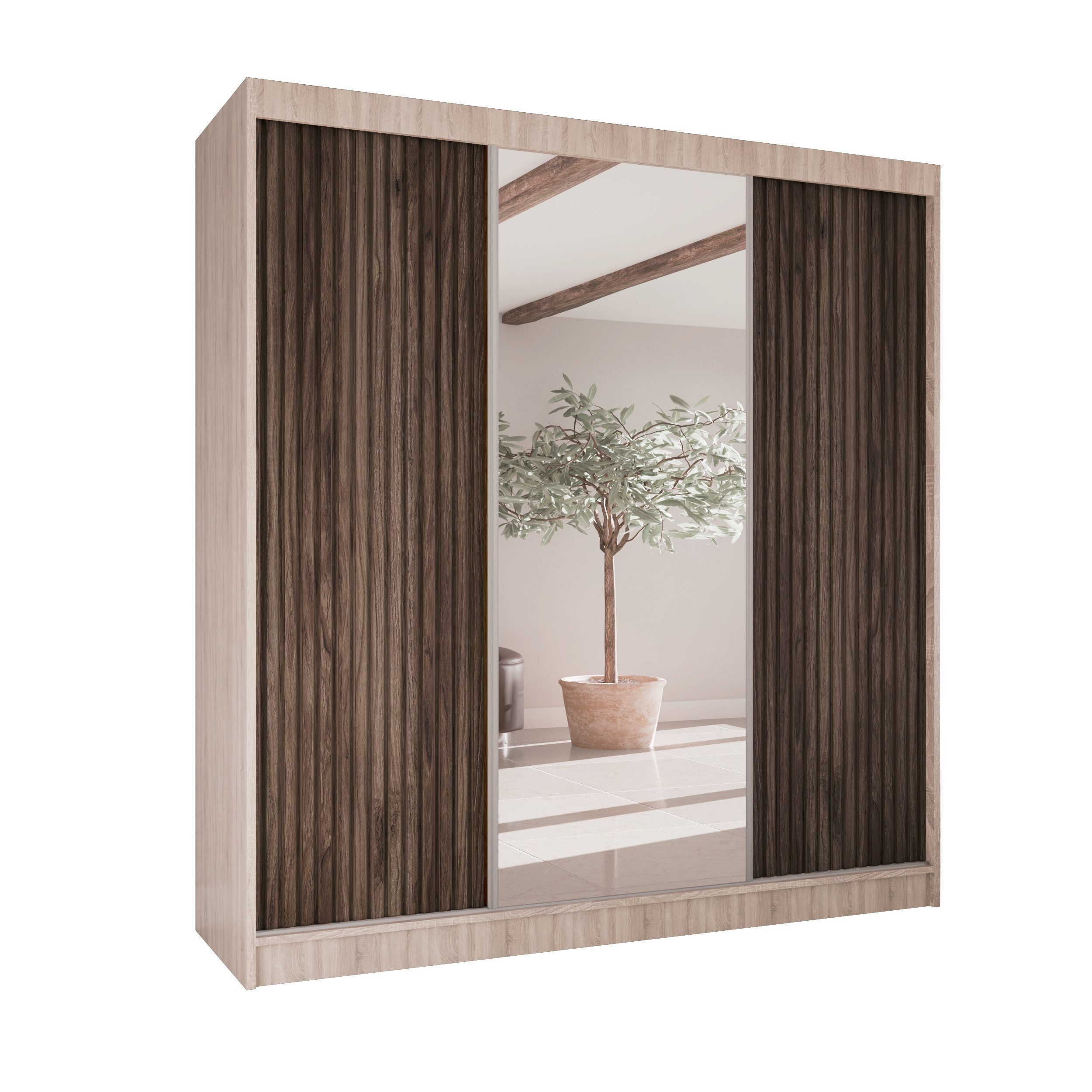 Beautysofa Kleiderschrank RAMOS II Breite: 200cm, günstig online kaufen