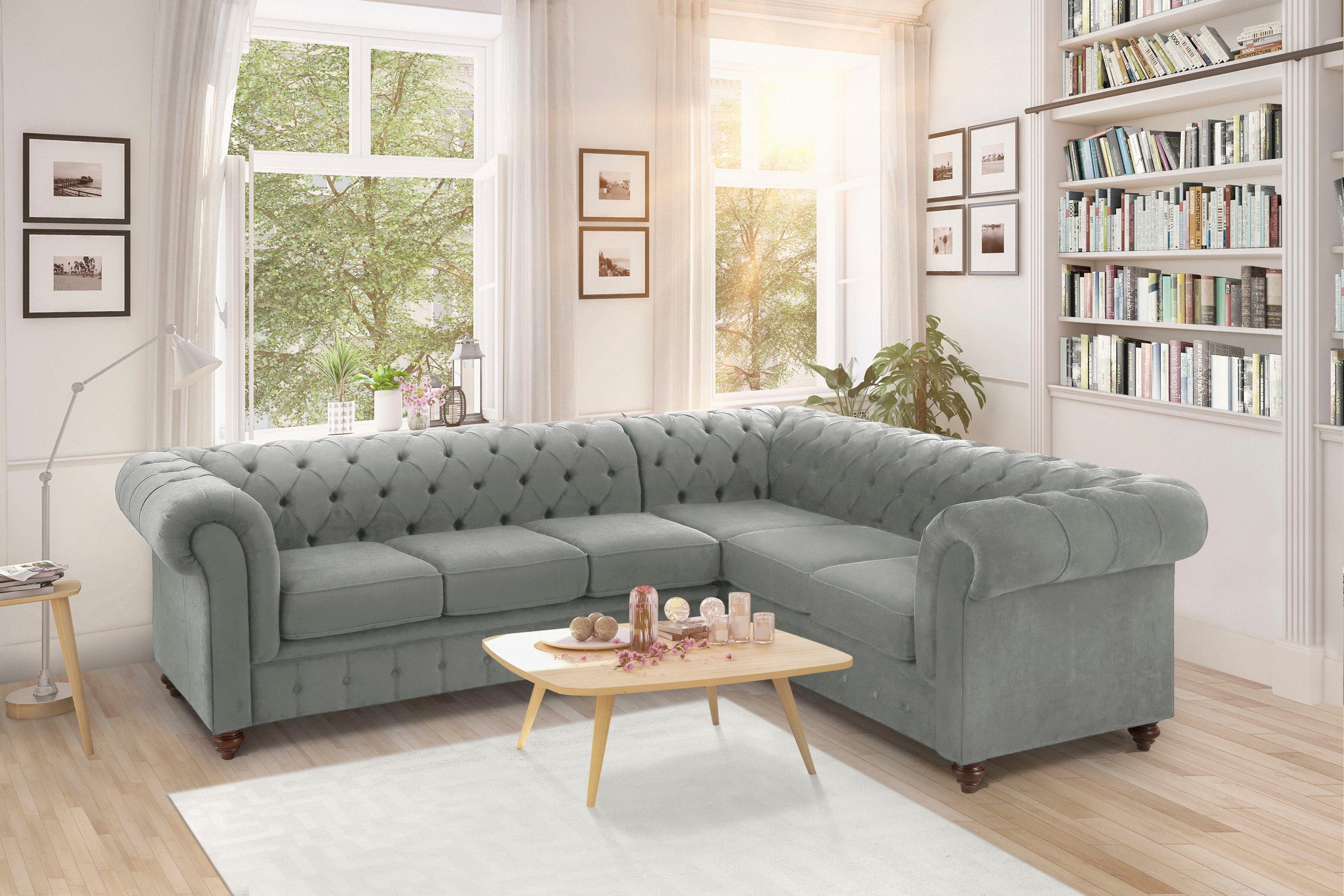Home affaire Chesterfield-Sofa Duc Ecksofa L-Form, günstig online kaufen