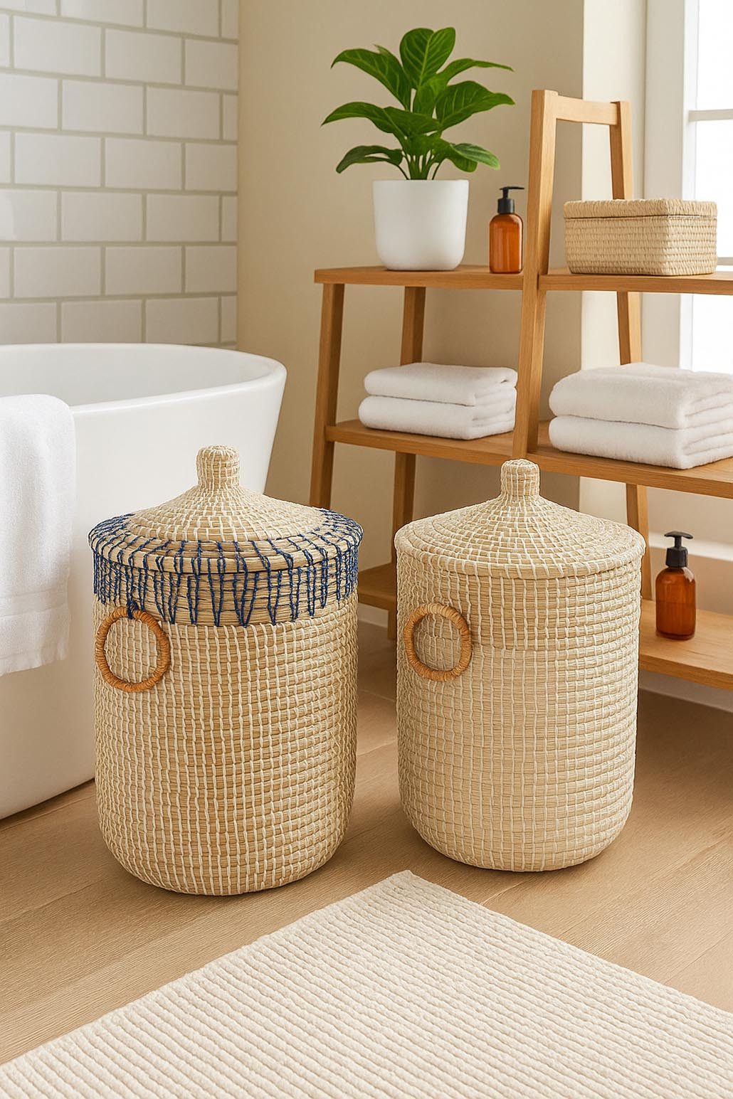 Kobolo Aufbewahrungskorb Korb BOREA aus Seegras inkl. Deckel und Griffen (S günstig online kaufen