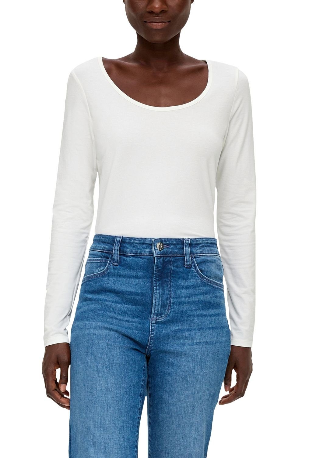 s.Oliver Longsleeve Basic hochwertiges Basic-Shirt im 2er Pack