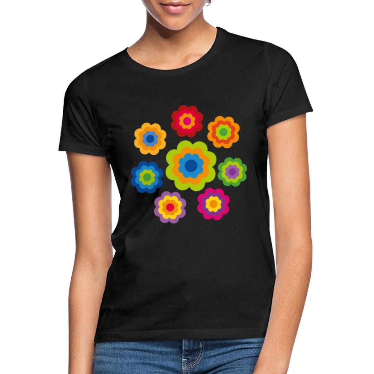 Spreadshirt T-Shirt 70er Jahre Hippie Flower günstig online kaufen