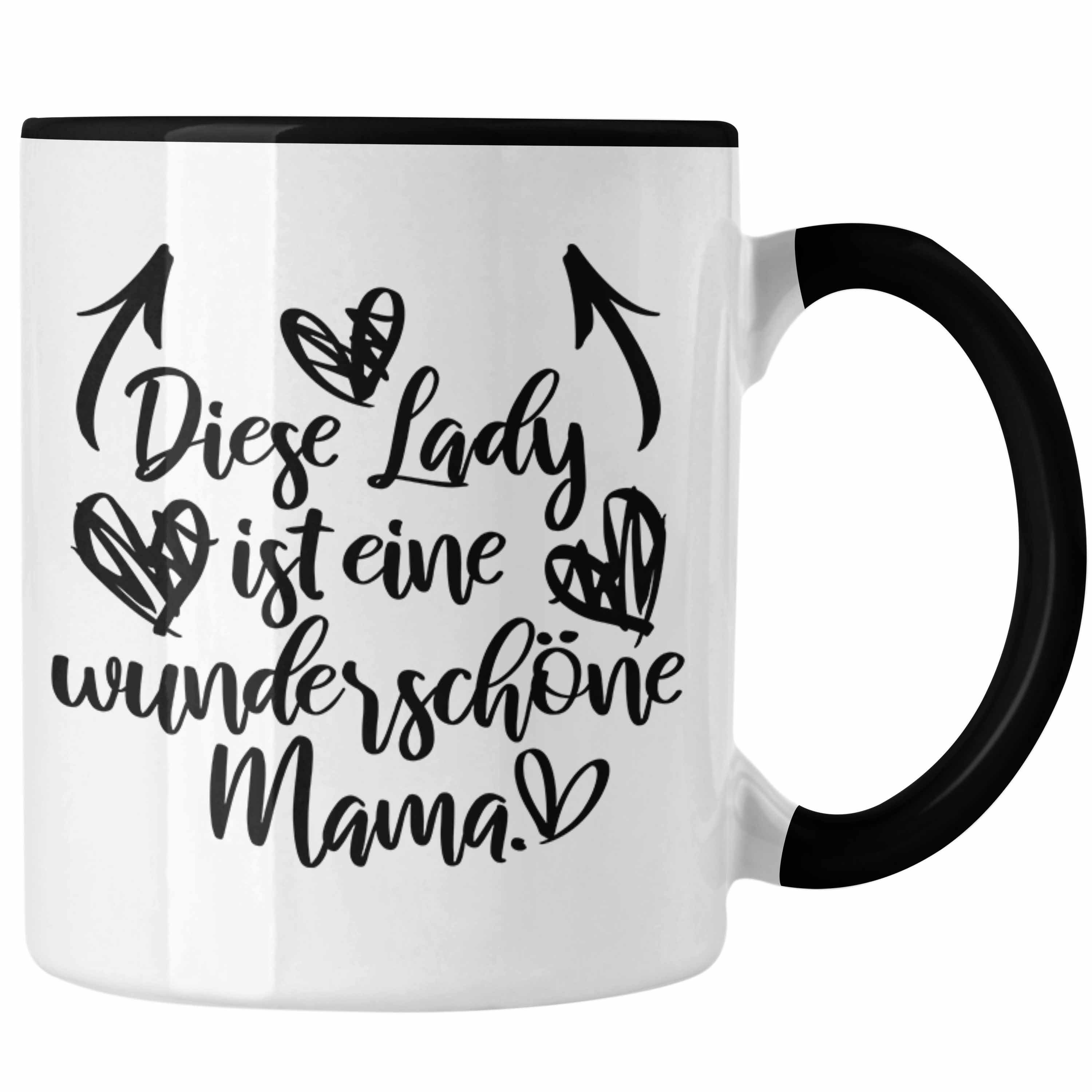 Trendation Tasse Trendation - Wunderschöne Mama Geschenk Tasse mit Spruch Kaffeetasse Mutter Muttertag Geschenkidee Schwarz