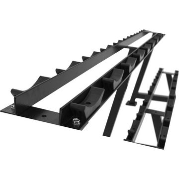 GORILLA SPORTS Kurzhantelständer 245x62x49/91cm, 2 Ebenen, 20 Ablagen, 500kg Belastbar, Stahl, Schwarz, (1-St)