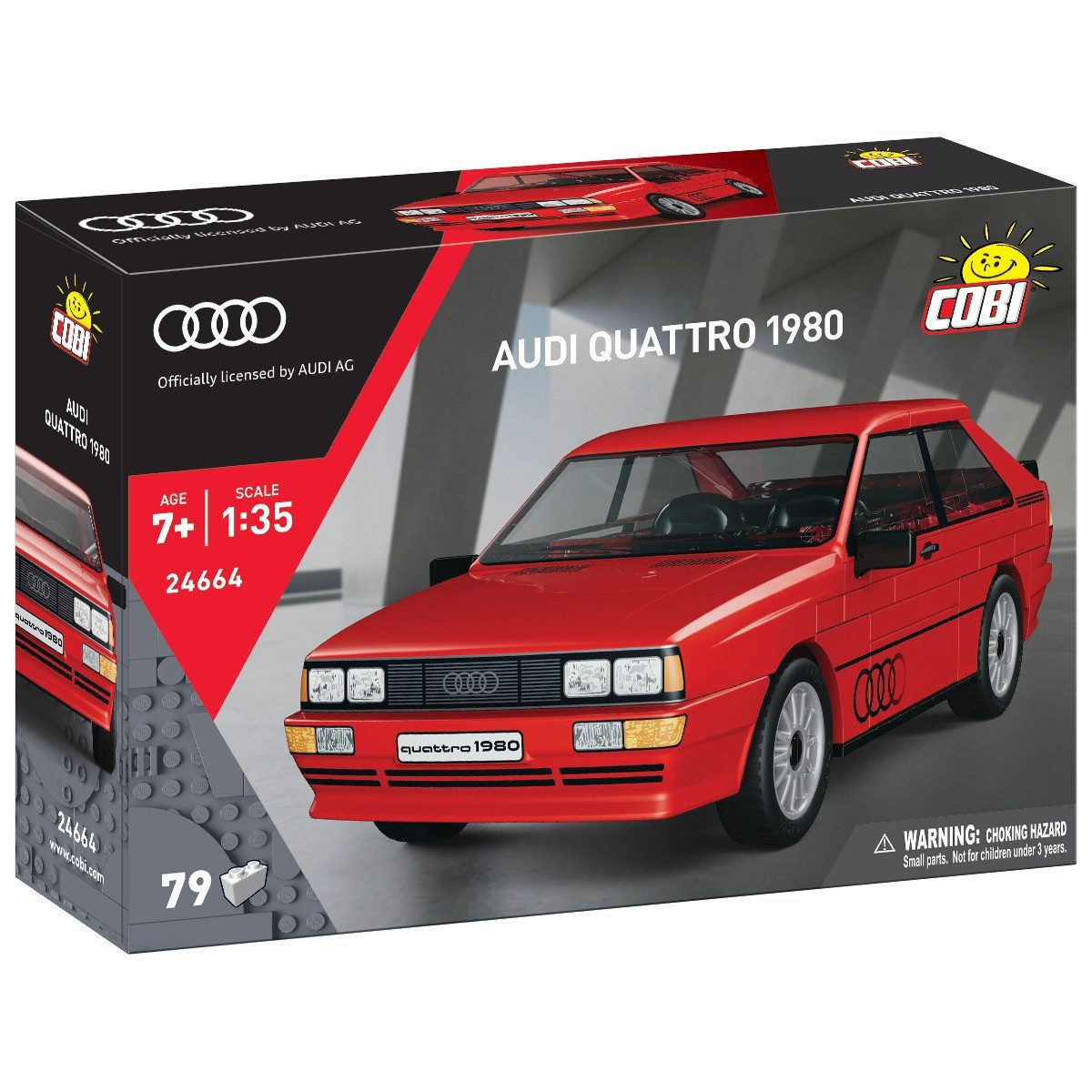 COBI Weihnachtsbaumkugel Bausatz Audi Quattro 1980 rot 1:35