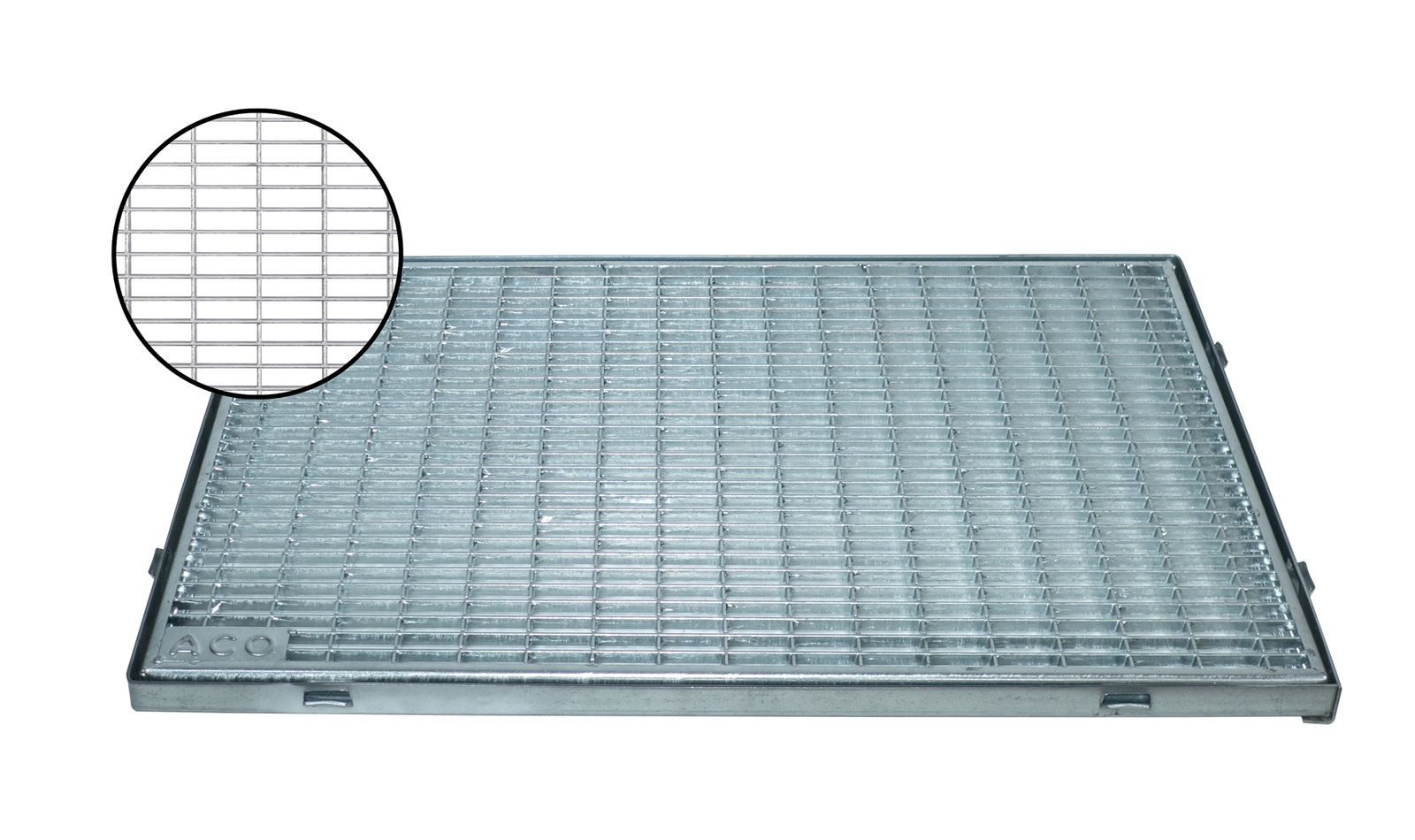 ACO Severin Ahlmann GmbH & Co. KG Fußmatte Schuhabstreifer Gitterrost MW 30/10mm mit Zarge, rechteckig, Höhe: 23 mm, 600x400mm, robust, begehbar und befahrbar