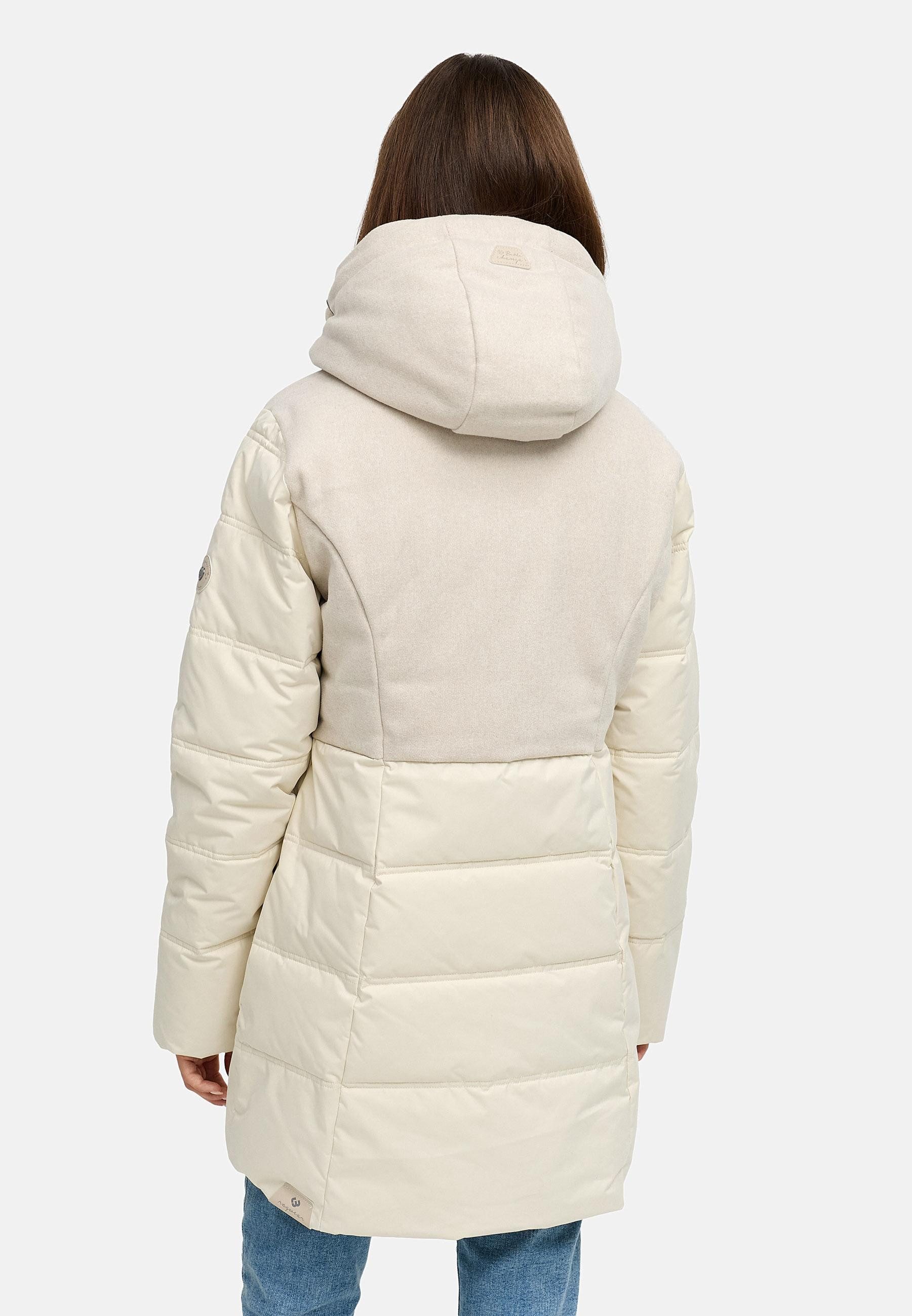 Ragwear Winterjacke Ashani Block Intl. stylischer Winterparka mit gefütterter Kapuze