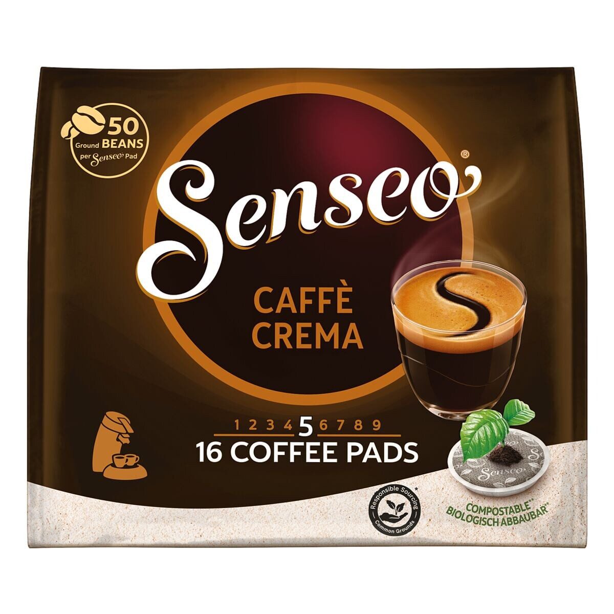 Philips Senseo Kaffee Caffè Crema, 16 Pads