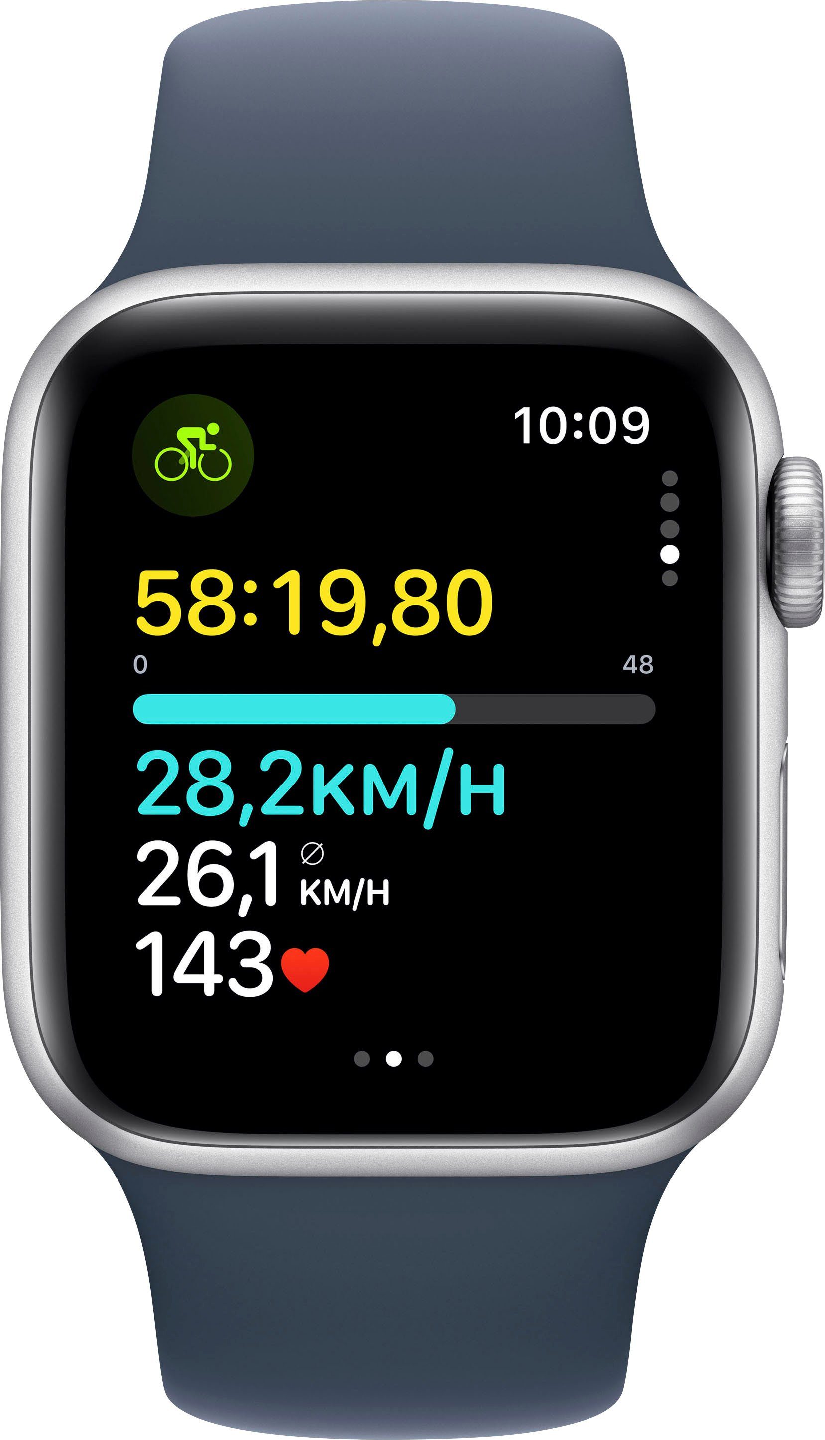 + Zoll, Aluminium Smartwatch | cm/1,57 Cellular Apple Sport GPS 10), blau storm/blue Watch SE OS 40 S/M Band Watch mm (4