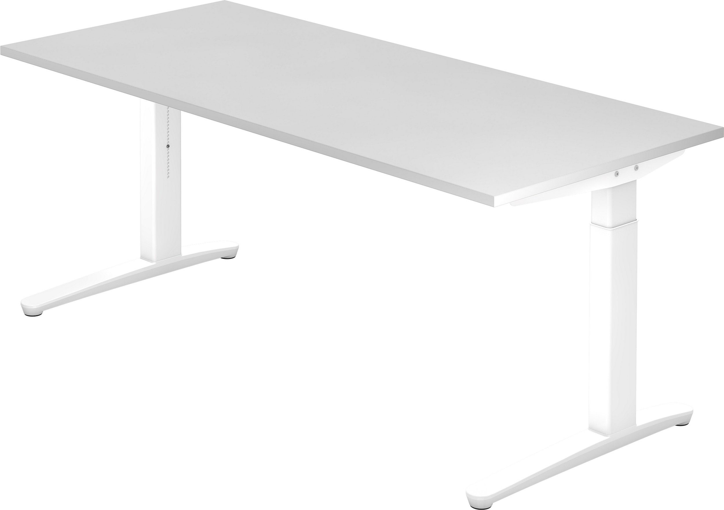 bümö Schreibtisch Schreibtisch Serie-XB, Rechteck: 180 x 80 cm - Dekor: Weiß - Gestell: Weiß