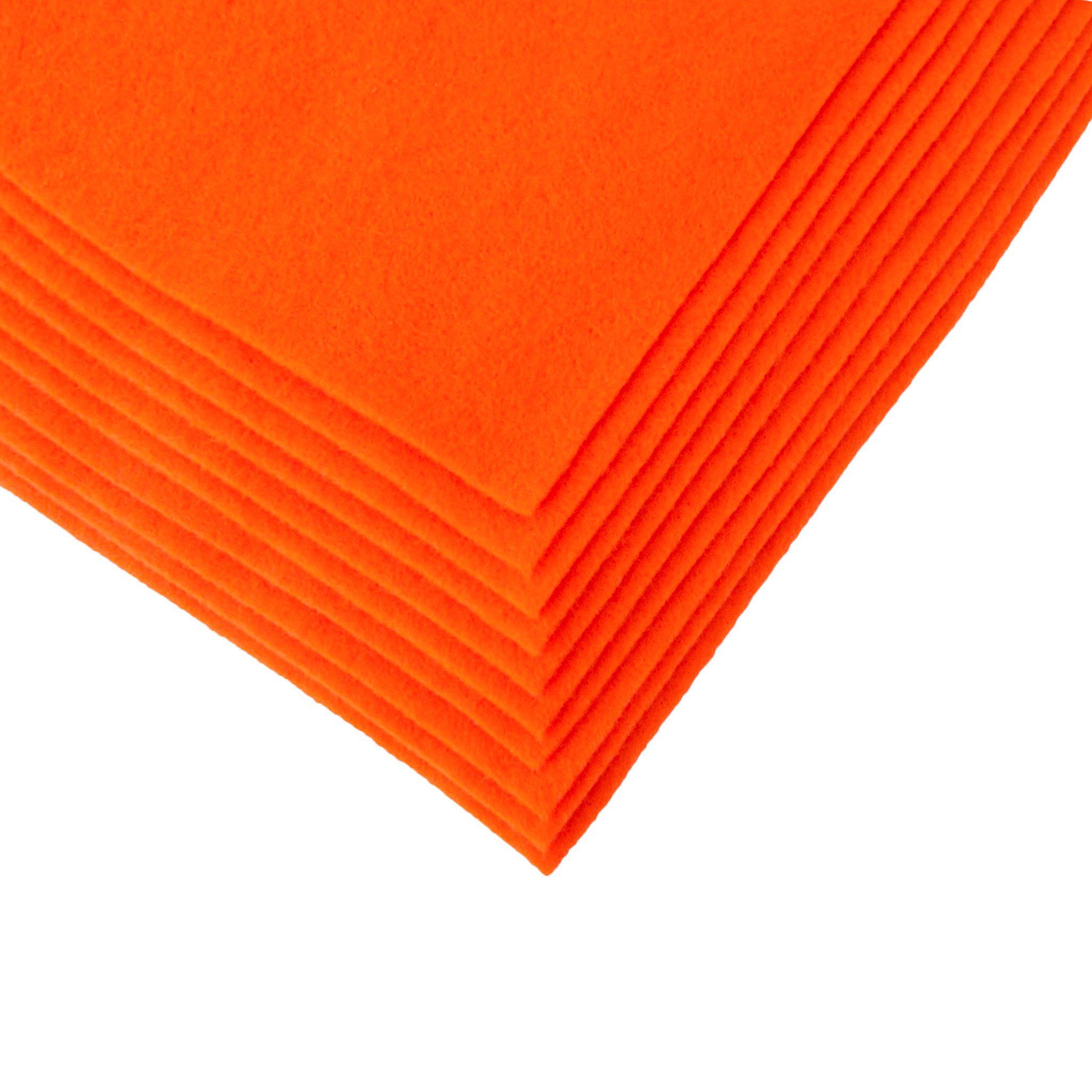 maDDma Bastelfilz Bastelfilz Bögen 10er-Pack Filz A4 Stärke 1,5-2mm Filzplatte, leuchtorange