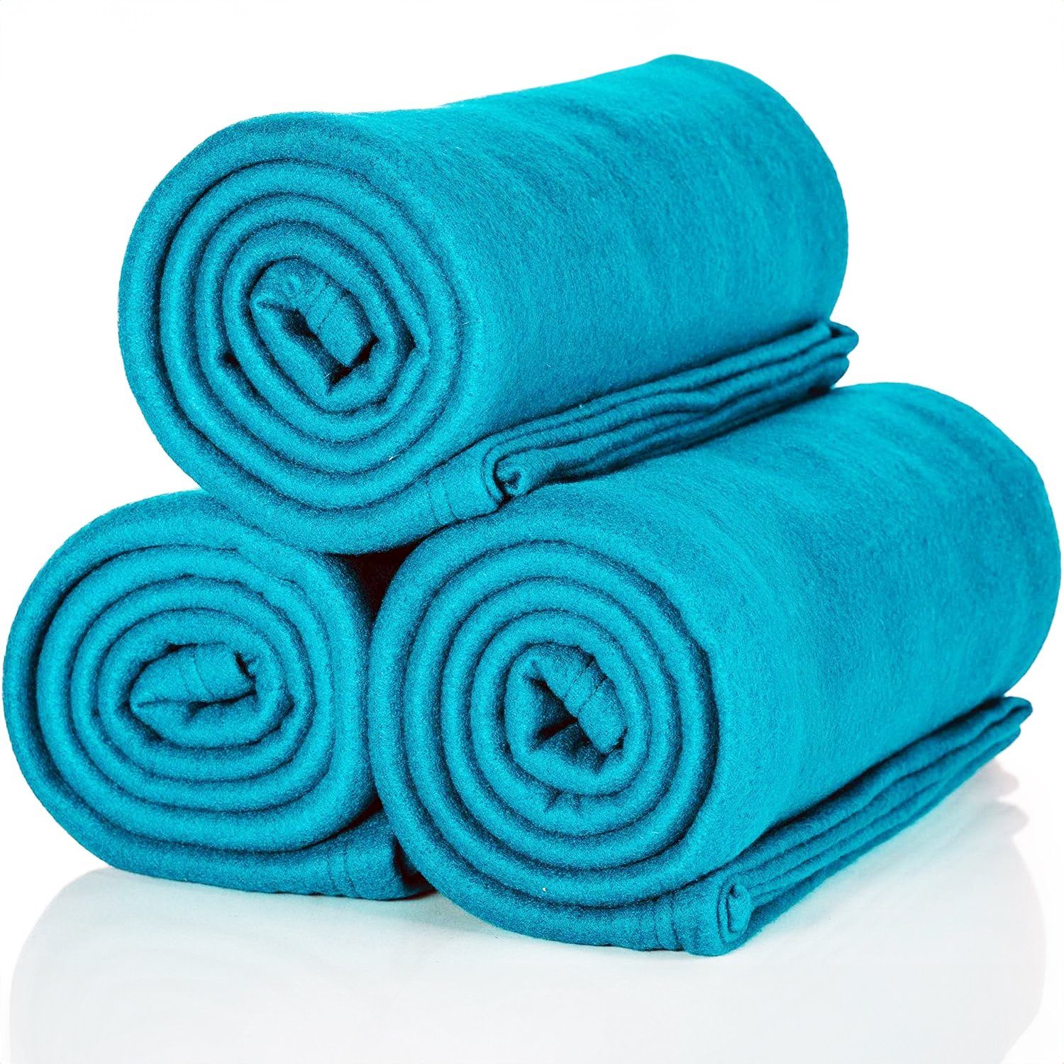 Wohndecke 3 St. A3T Oeko-Tex Polar Fleecedecken Couch türkis 130x160cm weic günstig online kaufen