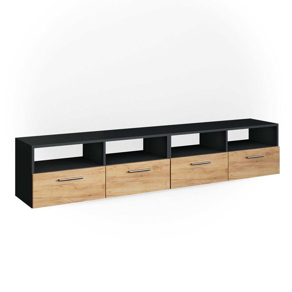 Vicco Lowboard Diego, Anthrazit/Goldkraft Eiche, 190 günstig online kaufen