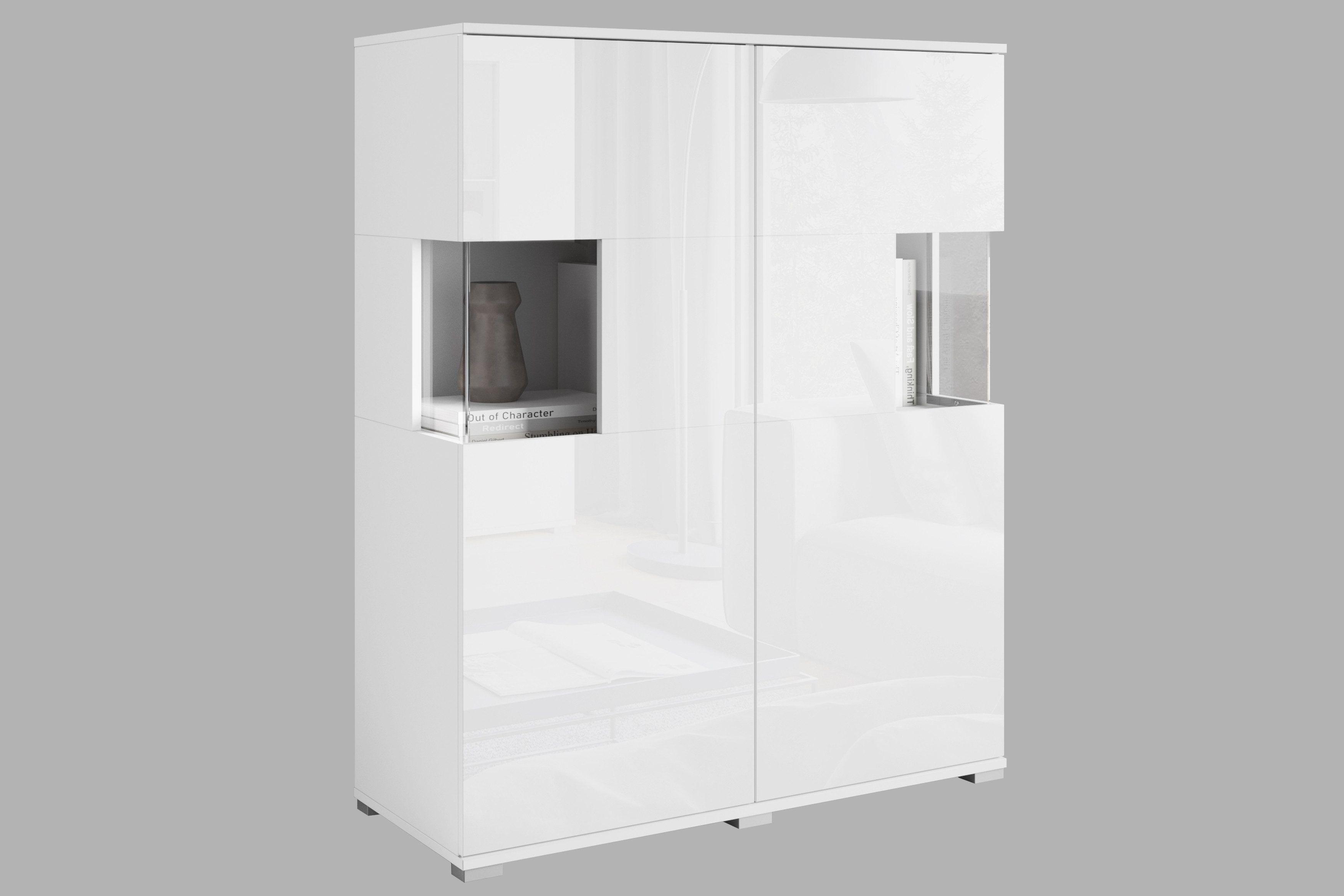 OTTO home Highboard Kenia (1 St), Modernes Highboard mit Glastüren, Breite 100 cm – Bild 4 von 5