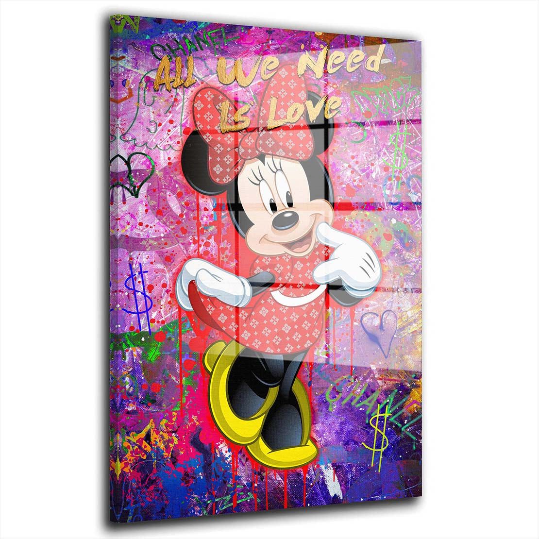 Acrylglasbild Maus Pop Art Style Comic Acrylglas Wandbild Bild Wanddeko Wohnzimmer X