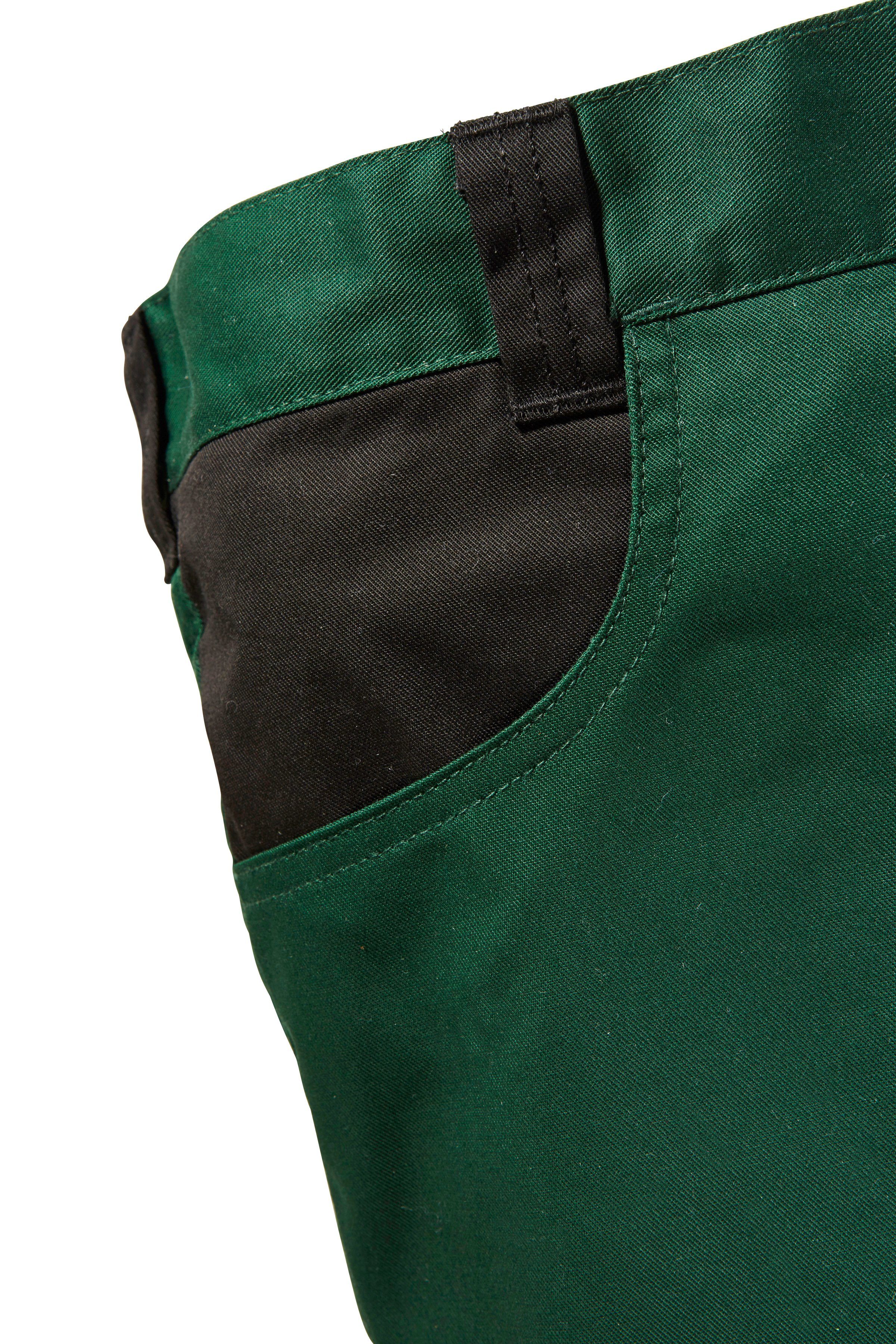 Arbeitshose safety& mit Knieverstärkung grün-schwarz more Pull