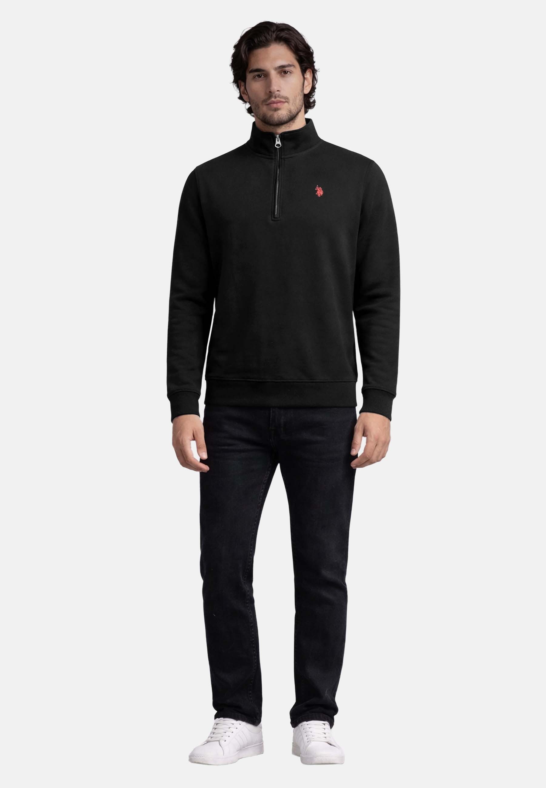 U.S. Polo Assn. Stehkragenpullover USJaaspa – Herren Sweatshirt mit Rundhalsausschnitt Baumwoll-Viskose-Mix, weich, atmungsaktiv und mit Logo-Stickerei