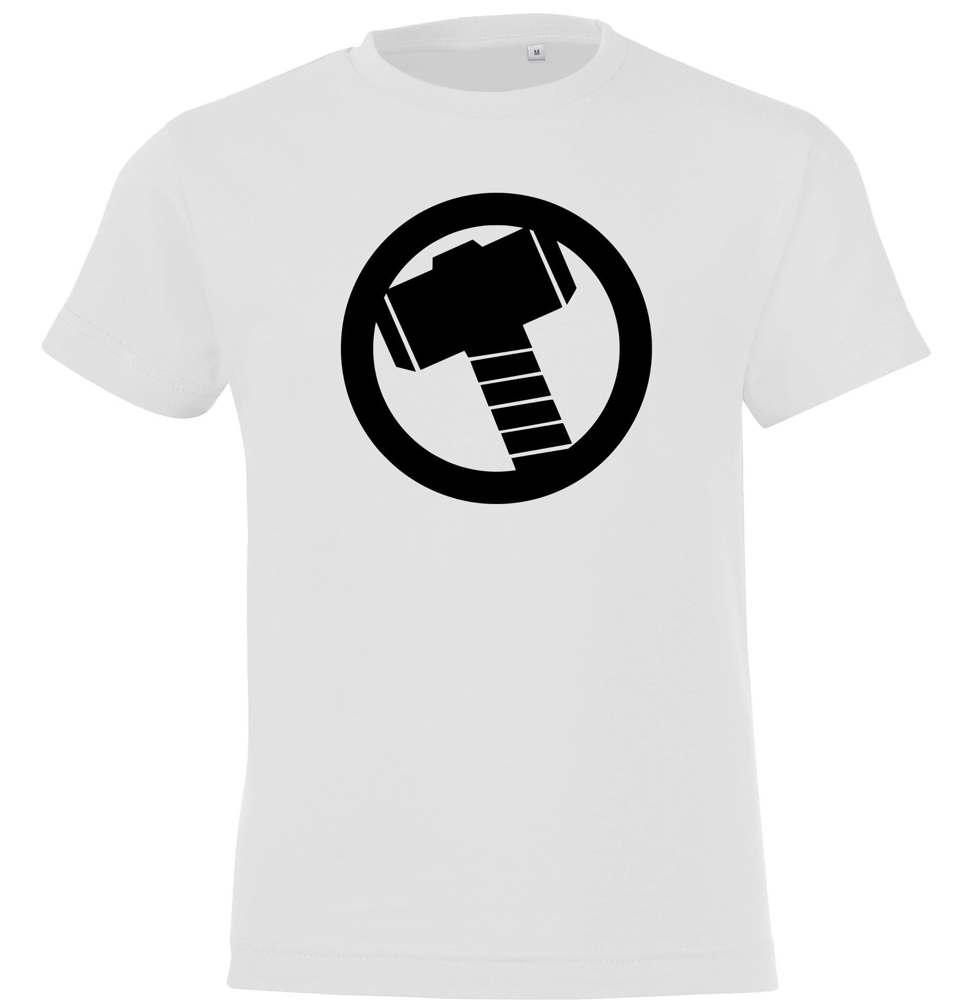 Youth Designz T-Shirt Thor Hammer Kinder T-Shirt mit trendigem Frontprint Weiss