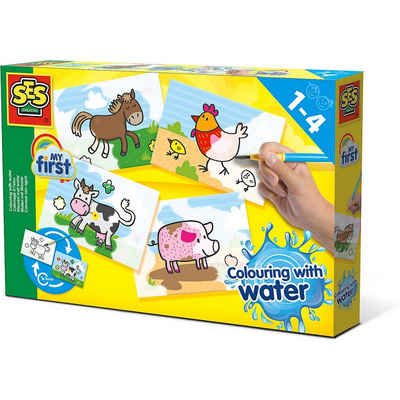 SES Creative Malvorlage »Malen mit Wasser - Bauernhoftiere«