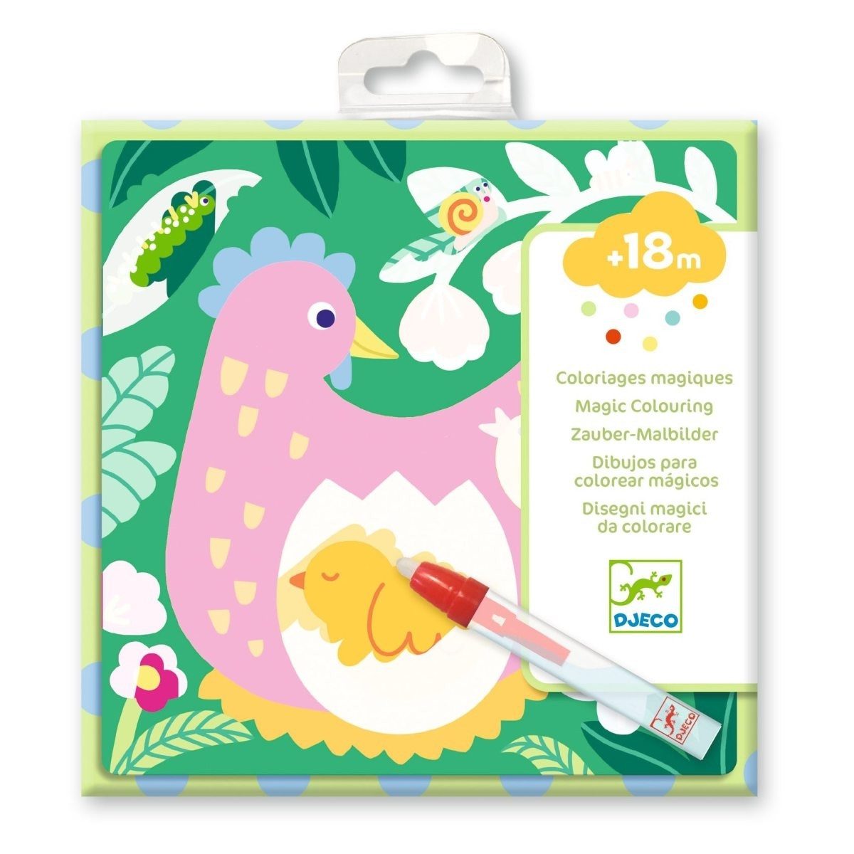 DJECO Kreativset Magisches Ausmalen - Gartentierbabys Kreativset für Kinder