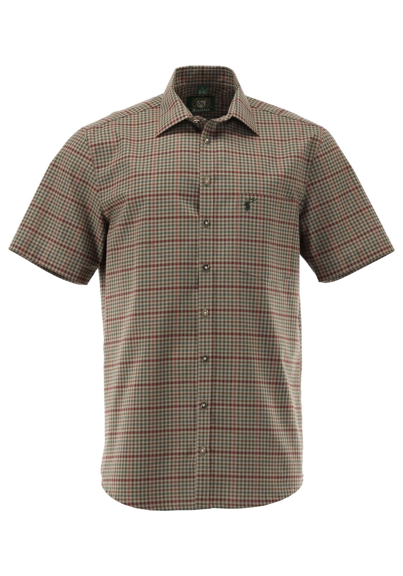 OS Trachten Outdoorhemd Hamoyo Regular Fit, 1/2-Arm, Haifischkragen