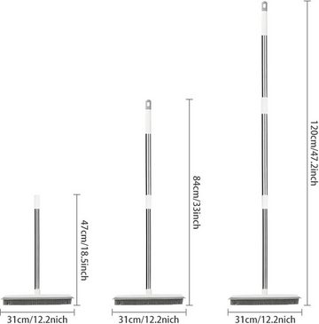 BOTC Straßenbesen Mehrzweckbesen, Moppbesen, Innen- und Außenbereich, Garten, Balkon, Hof, Garage, Bodenreinigung, Autowäsche, Fenster, (Besen, Ein Besenkopf, ein Griff, zwei abnehmbare Griffe), Rubberbesen, Friseurbesen, Weicher Besen für drinnen & draußen, Weiß