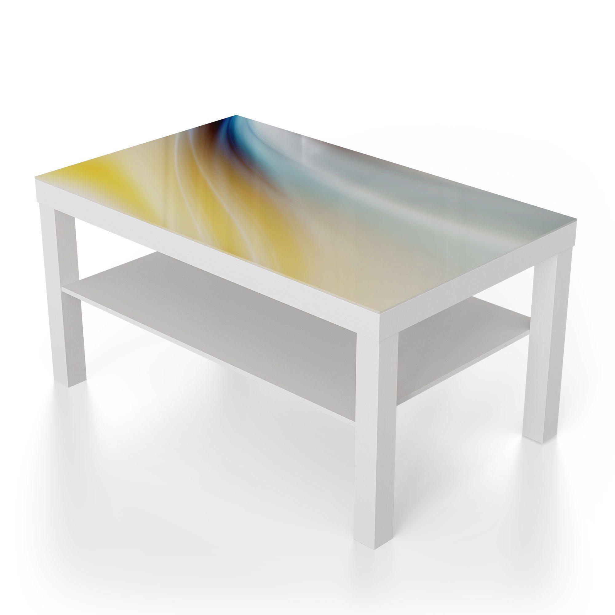 'Warmer Beistelltisch DEQORI Farbverlauf', Glas modern Weiß Couchtisch Glastisch