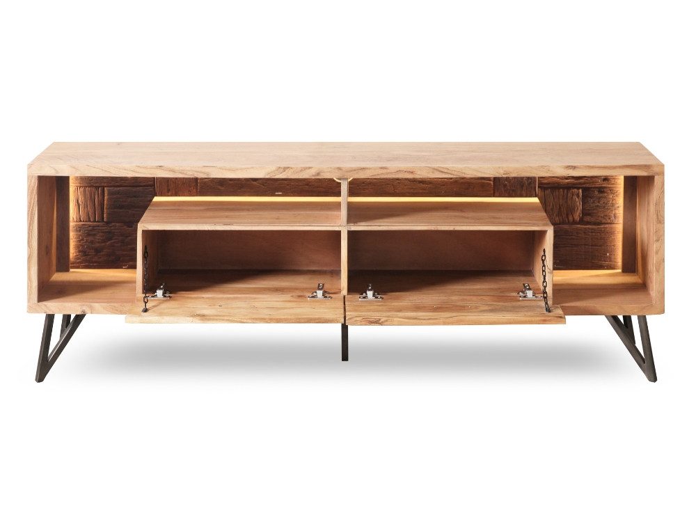 WOLF MÖBEL Sideboard (175x40x60), HUDSON Lowboard mit 2 Türen / Licht
