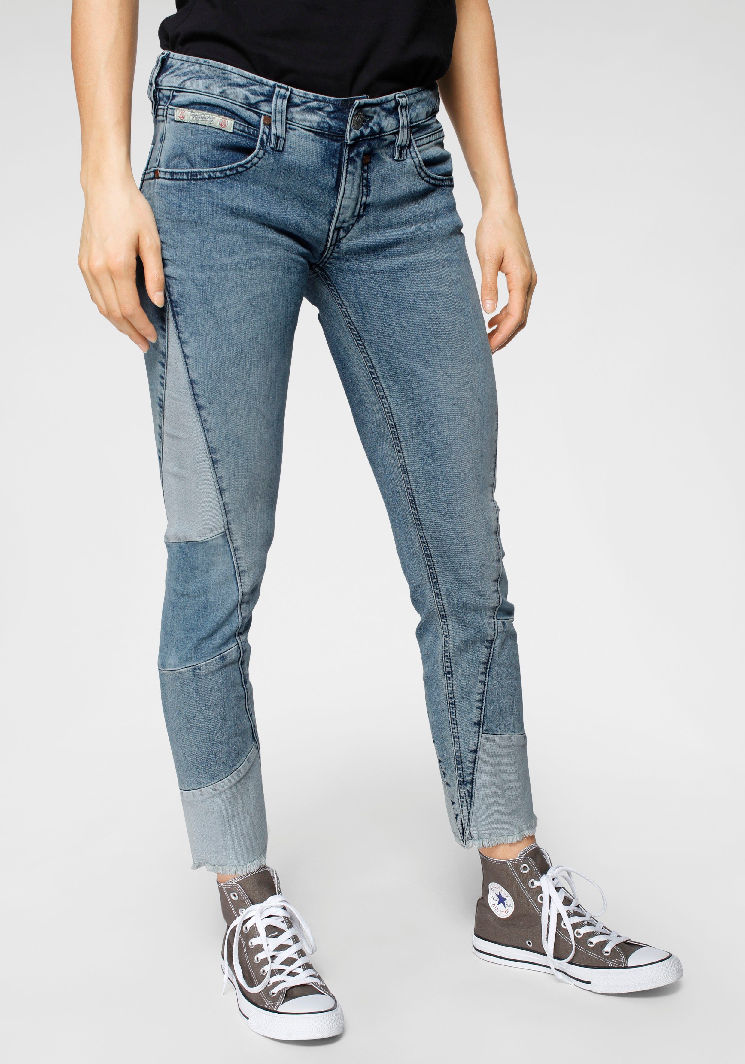 Herrlicher 7/8-Jeans »TOUCH PATCH CROPPED« mit ausgefransten Säumen ...