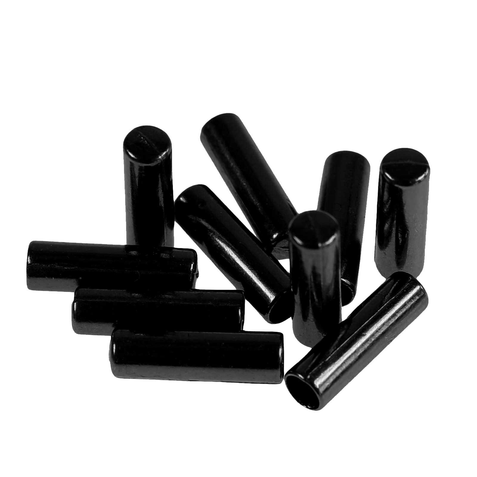 maDDma Knopf 10er Kordelenden Metall 5x17mm für 4mm Kordel, Schnur Endstück