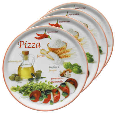 MamboCat Pizzateller 4er Set Pizzateller Napoli Pizzafoods rot 33cm - 04018#ZP2