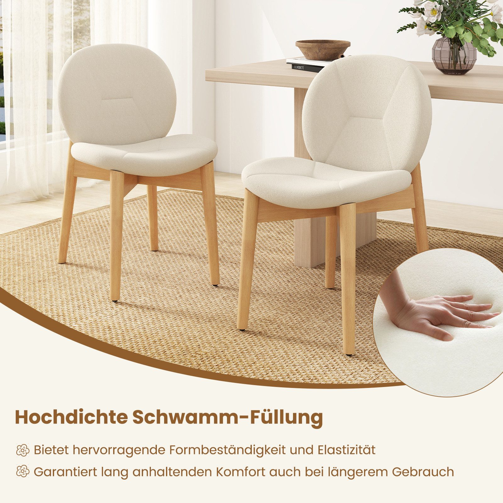 COSTWAY Esszimmerstuhl (2er Set), Küchenstühle mit günstig online kaufen