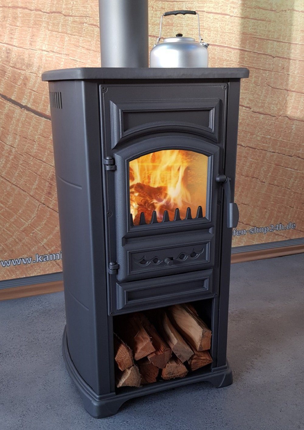 TRGO Kaminofen Forte gussgrau mit Herdplatte, 5,40 kW – Bild 5 von 5