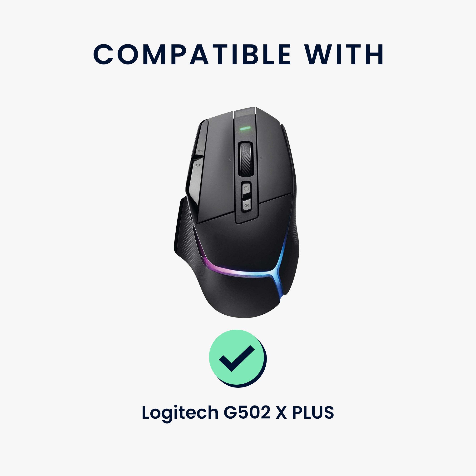 kwmobile Mausfüße Gaming Maus Grip Tape für Logitech G502 X Plus (1-St), Maus Rutschfestes Griffband für PC Maus Schwarz