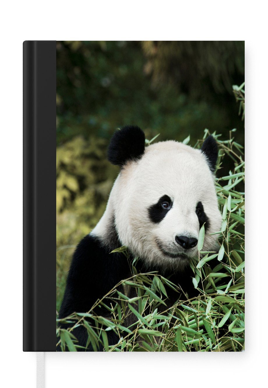 MuchoWow Notizbuch Panda - Bambus - Pflanze, Journal, Merkzettel, Tagebuch, Notizheft, A5, 98 Seiten, Haushaltsbuch