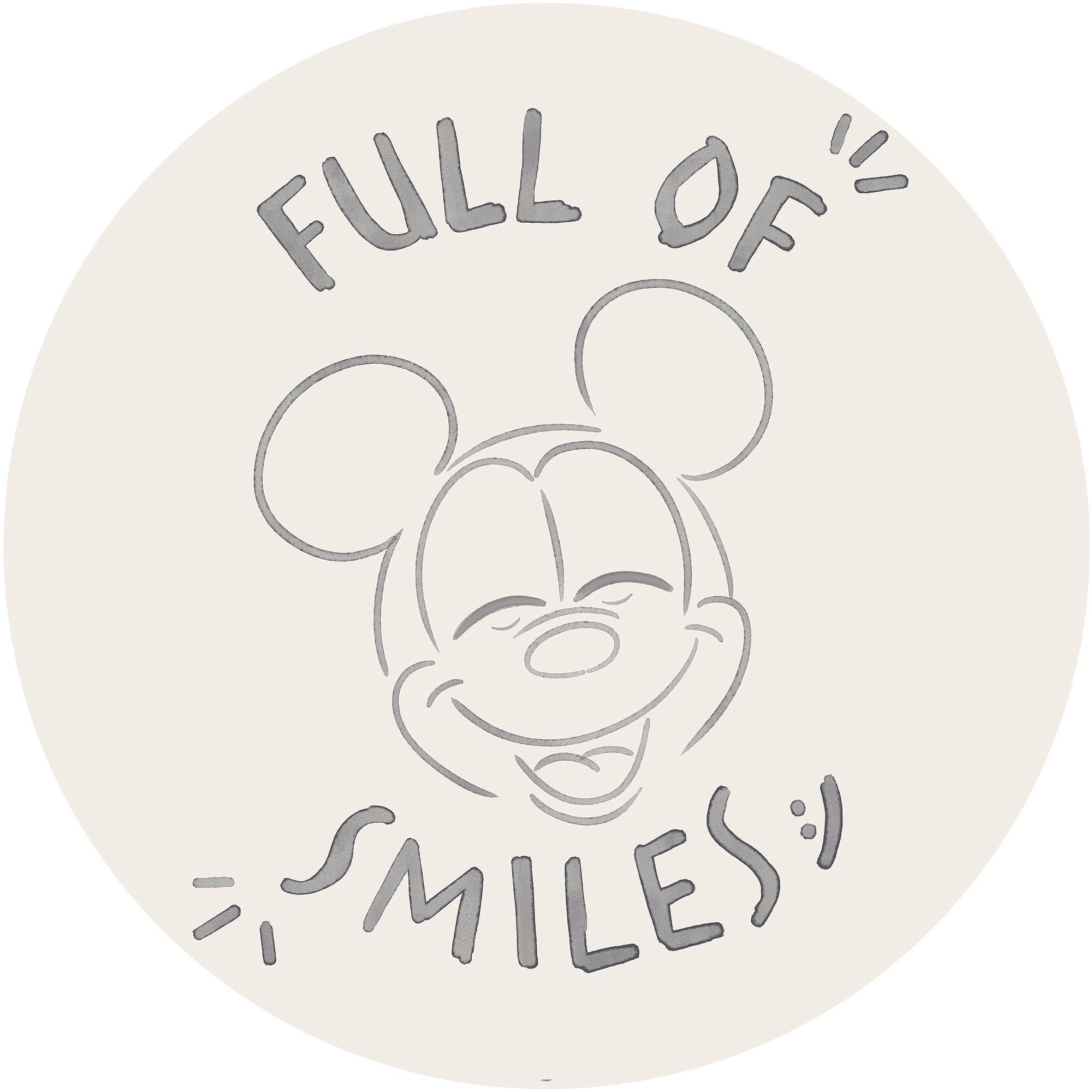 Komar Fototapete Mickey Mouse Joke, (1 St), 125x125 cm (Breite x Höhe), rund und selbstklebend