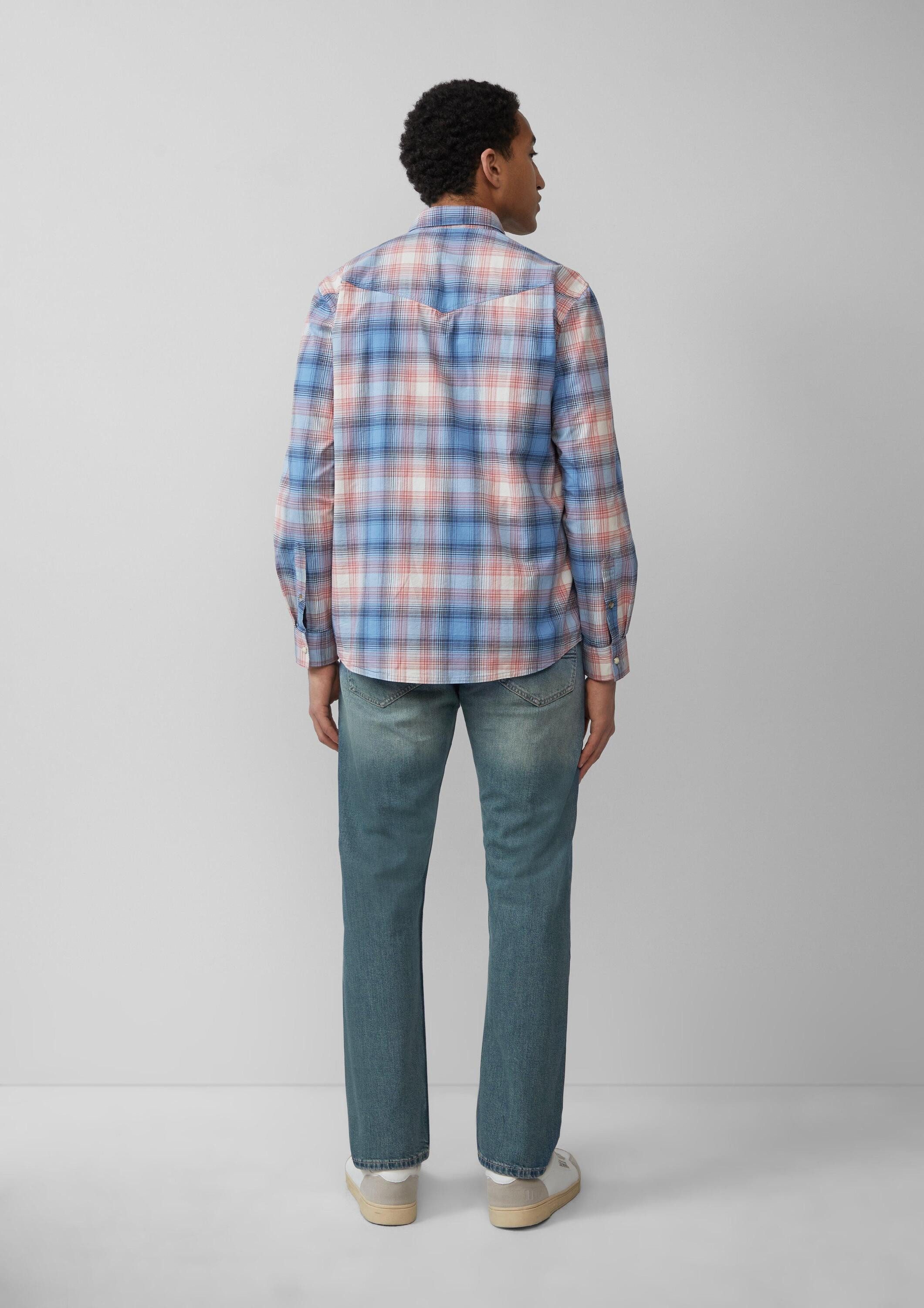 s.Oliver Langarmhemd Hemd Regular Fit: Kariertes Hemd im Western-Style