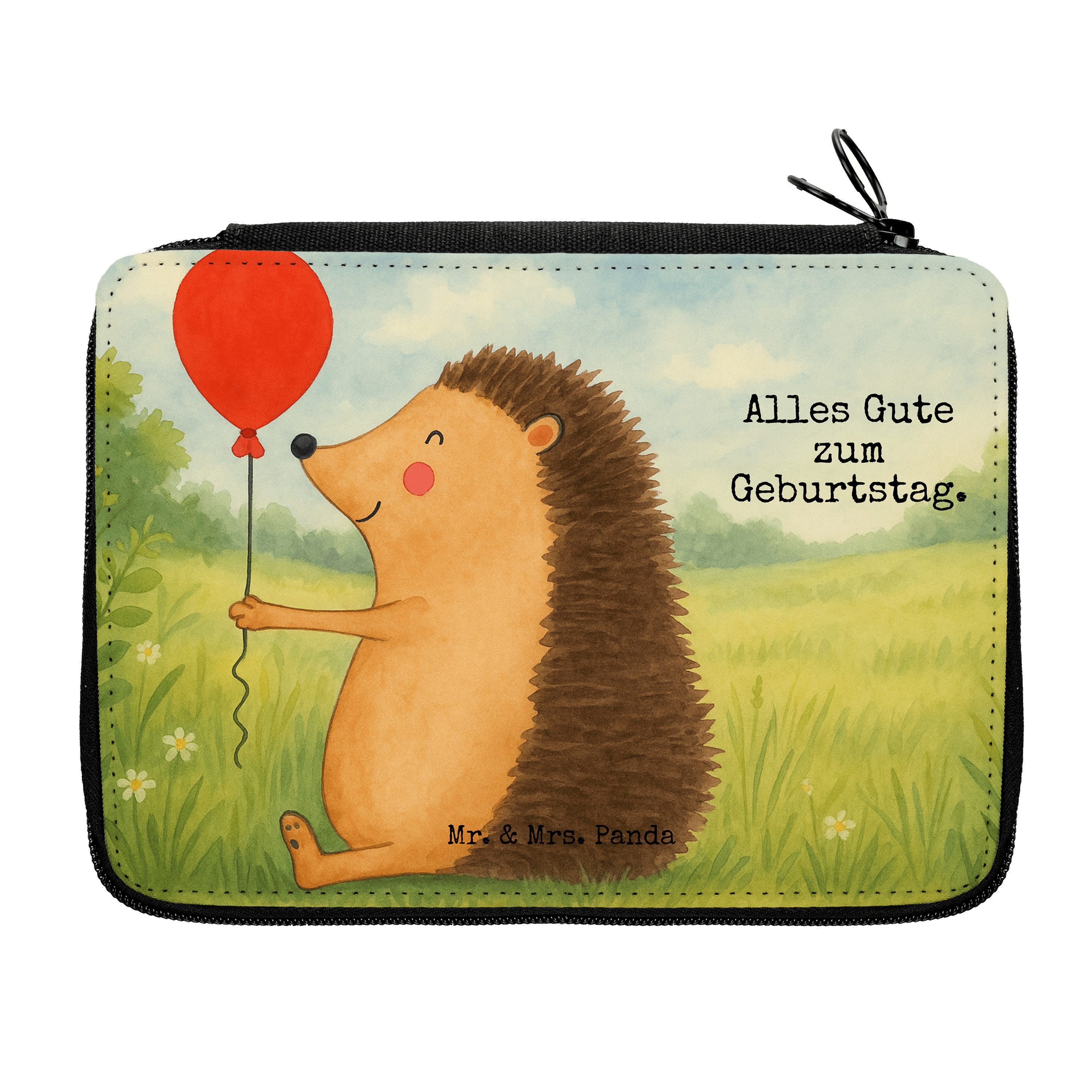 Federmäppchen Igel Luftballon Design, Schlampermäppchen, Weiß, Glückwunsch, Bleisti