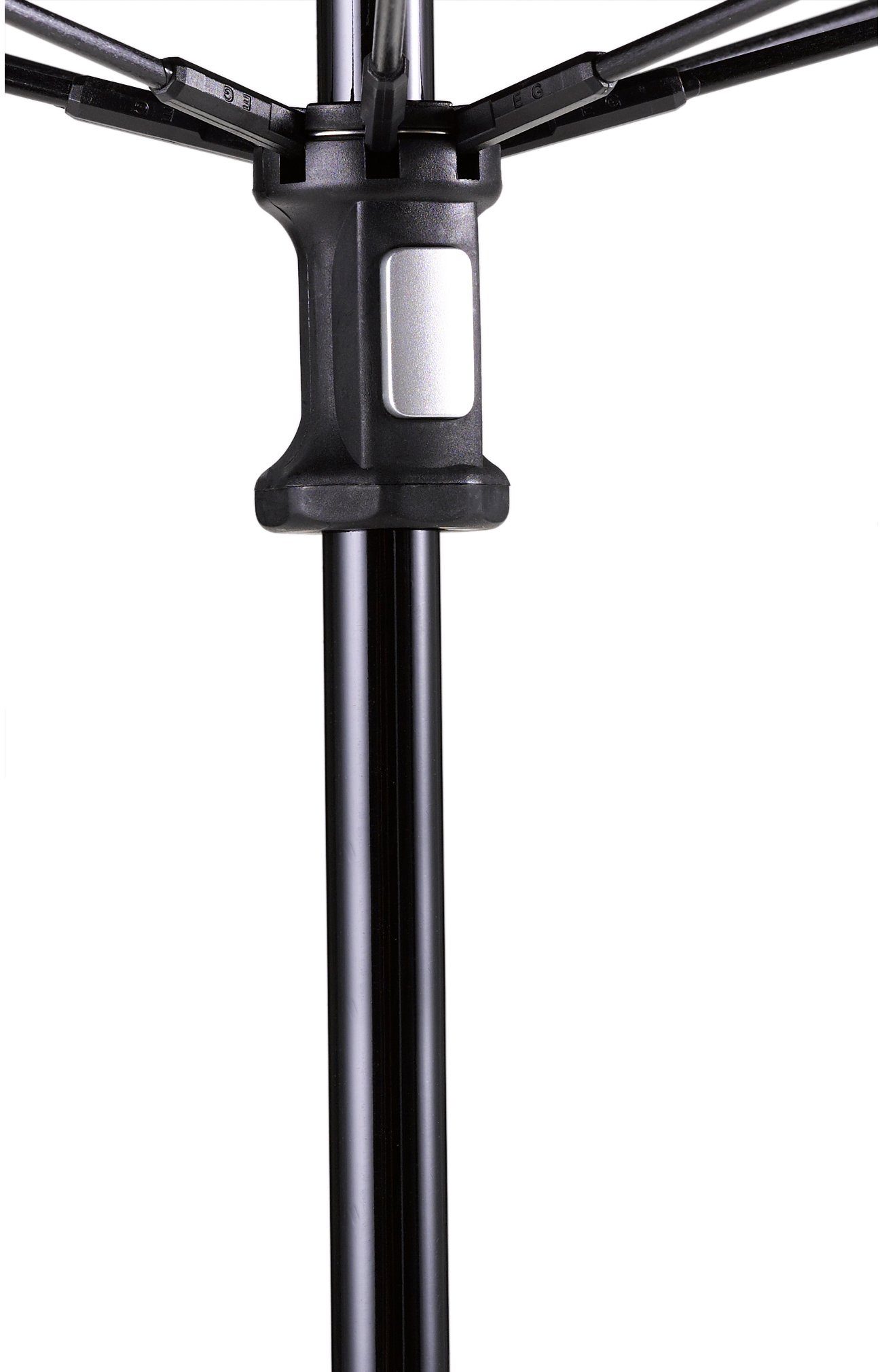 EuroSCHIRM® Stockregenschirm Swing handsfree, UV-Lichtschutzfaktor handfrei 50+ mit tragbar, silber