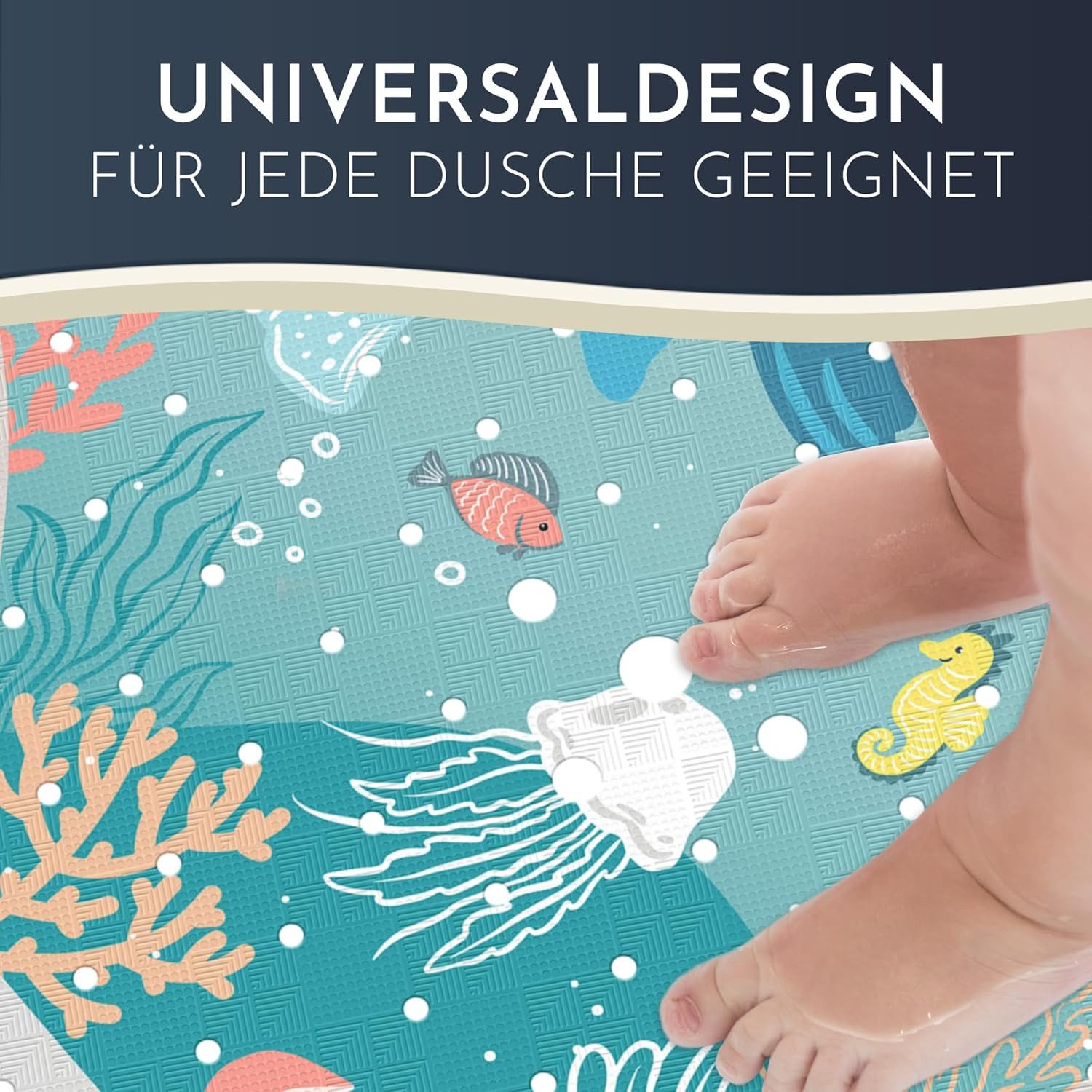 Homerella Duschmatte rutschfest Kinder - 100% BPA frei Inkl. 2 Haken zum Au günstig online kaufen