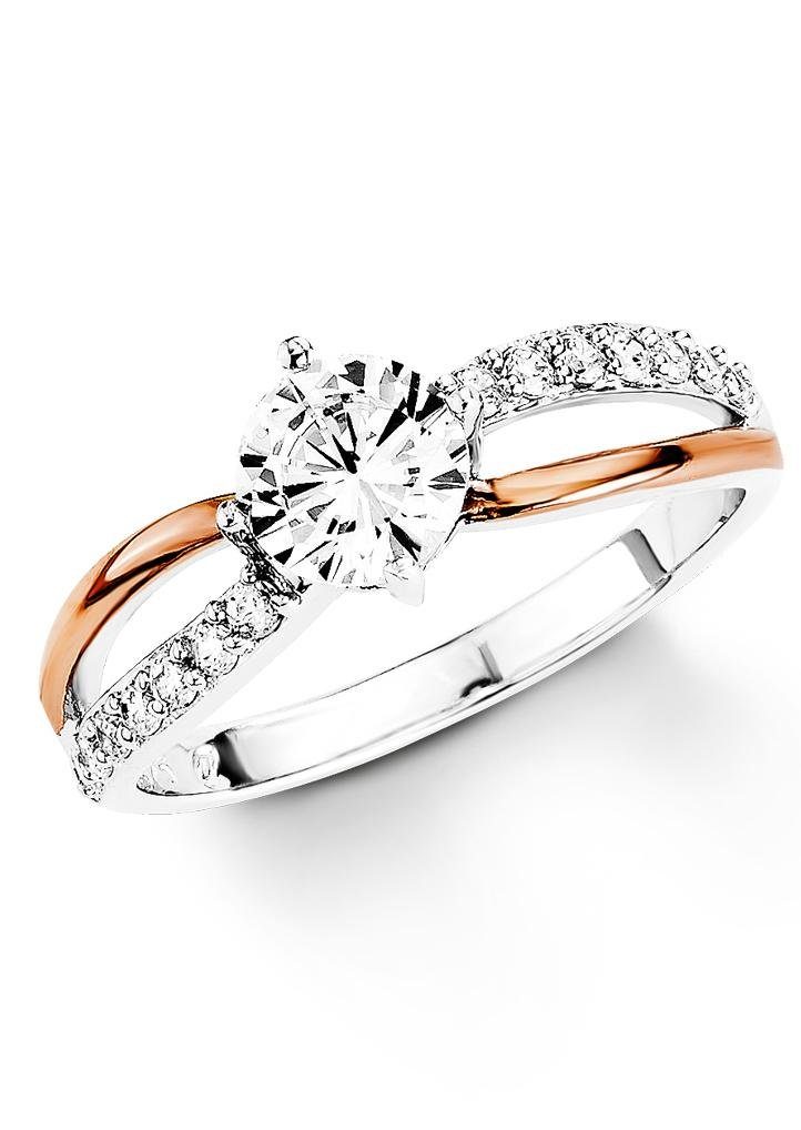 Amor Silberring Schmuck Geschenk, Fingerring Verlobung, mit Zirkonia (synth)